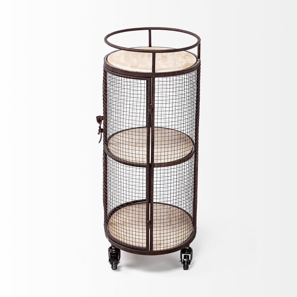 Mercana Black Metal Base with Wood Top Rolling Kitchen Cart (13.3-in x 20.3-in x 31.5-in)