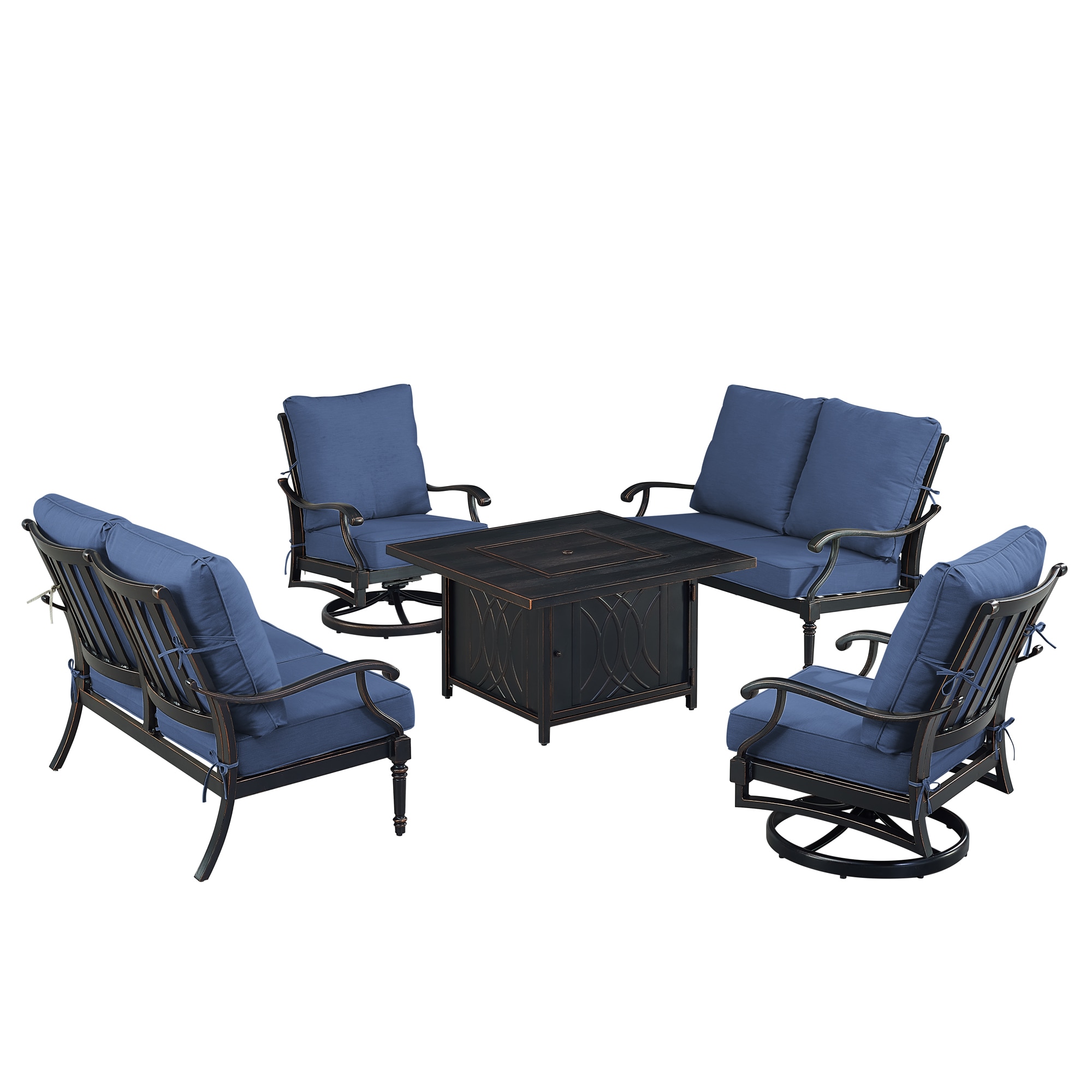 Oakland Living SHACO2LS2CHCAVEBLCU Patio-Conversation-Sets - View #4