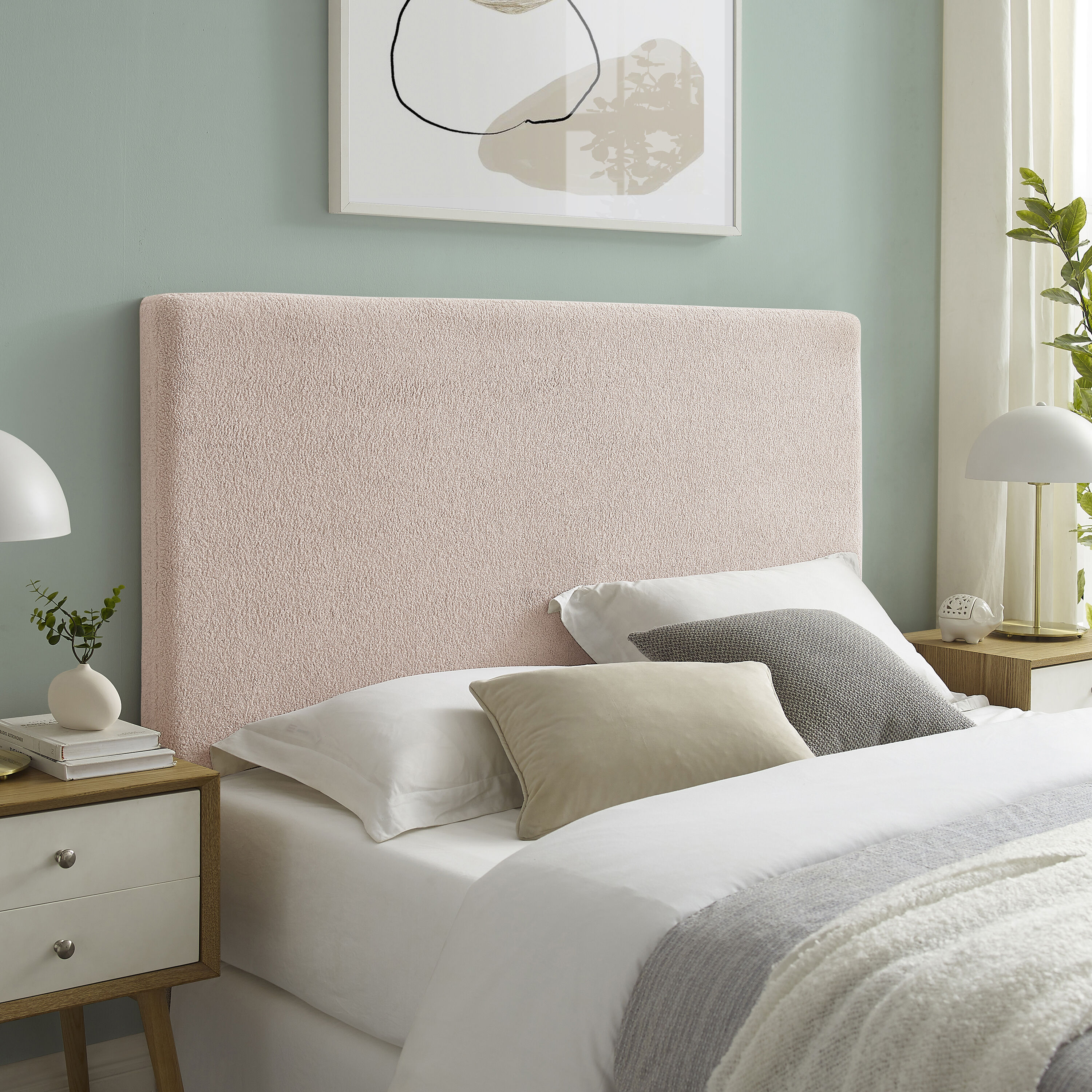 Linon LOWES1970 Forsyth F Q Headboard Sherpa Nat