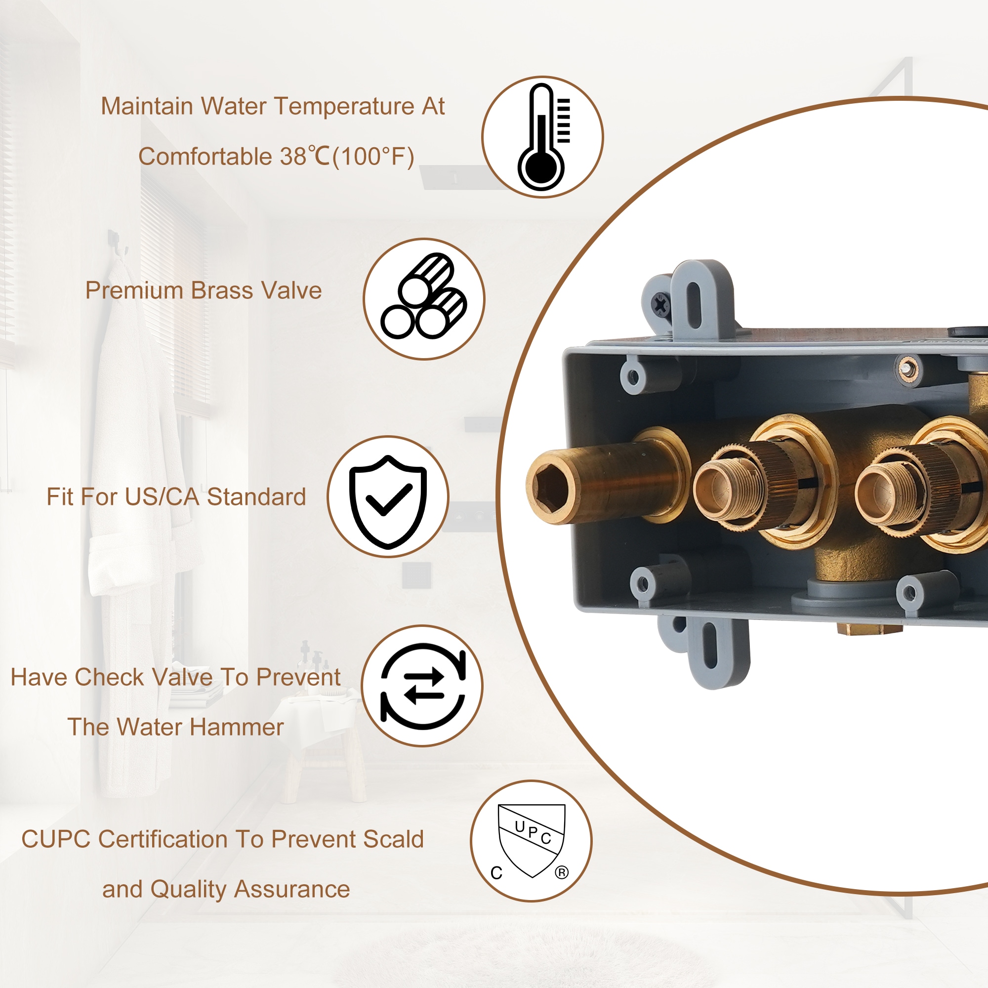 Clihome RCH-BAST8516N Showerhead-Bar-Panels - View #9