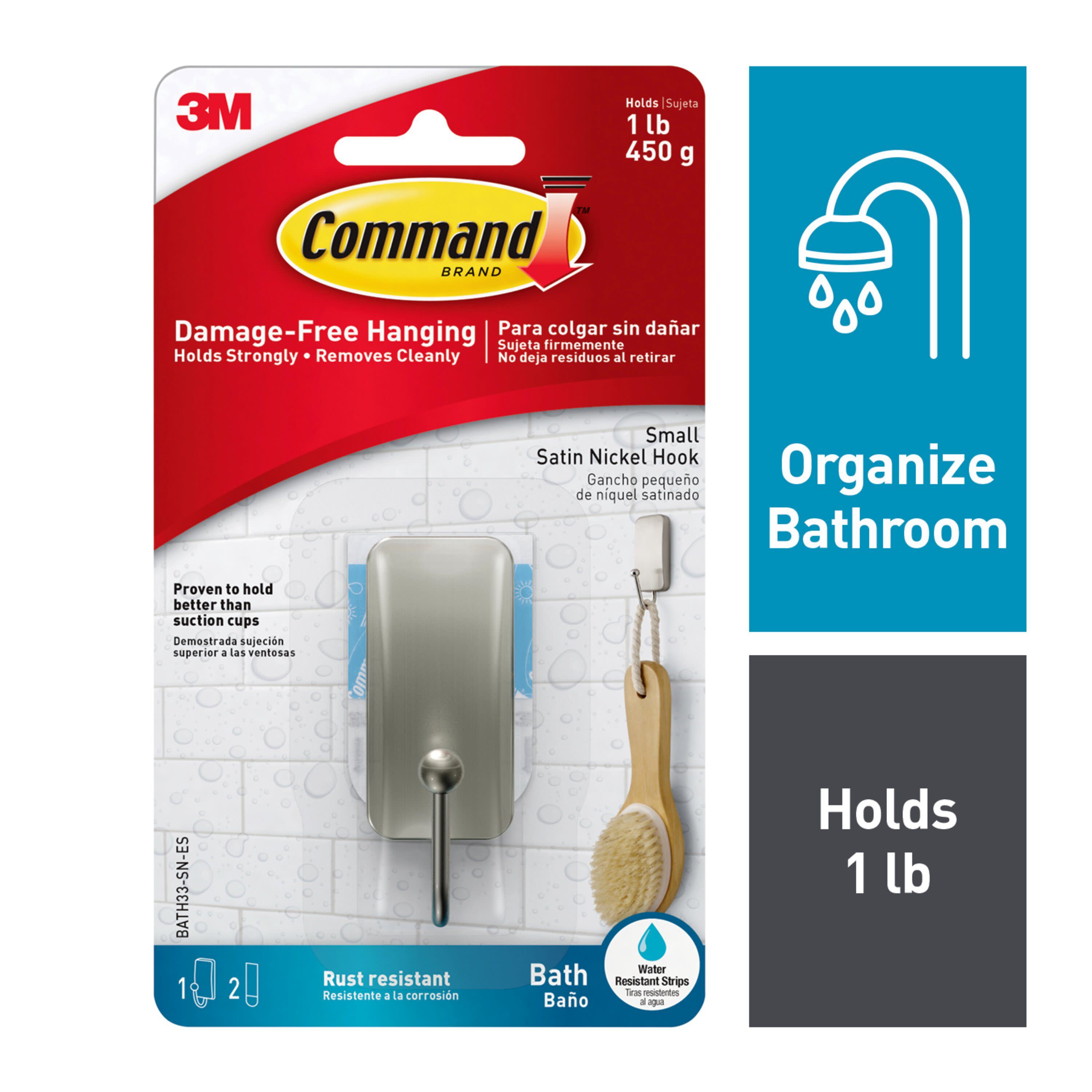 Command BATH53-SN-ESF Bath Toilet Paper Holder - Satin Nickel - 1 Each