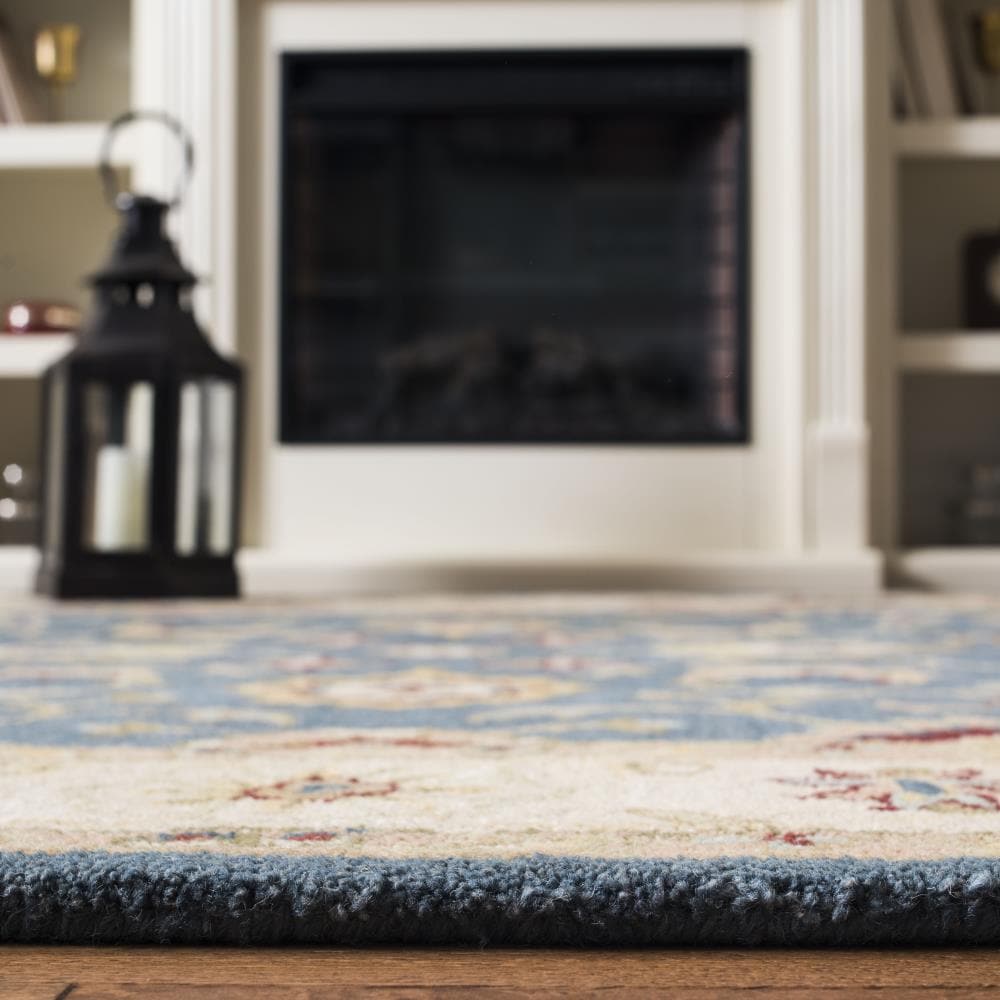 Antiquity Blue and Beige Hand Tufted Wool Area Rug