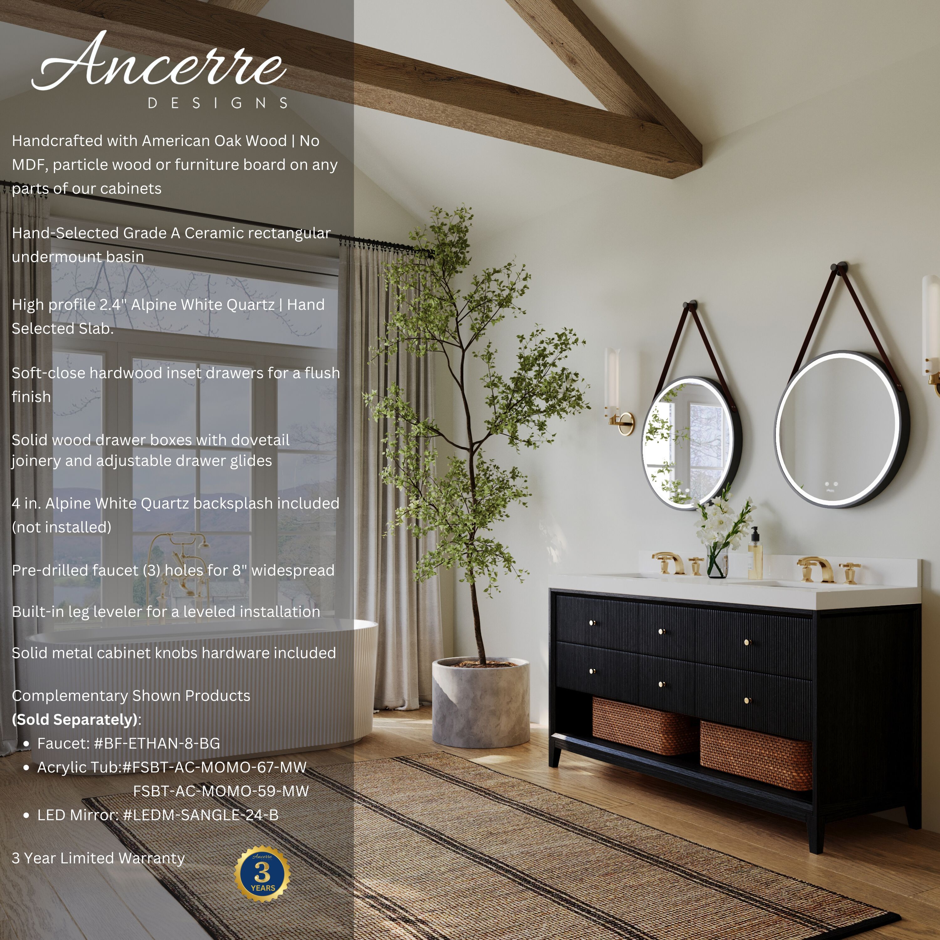 Ancerre Designs VTS-MOMO-60-RBO-WQZ Bath-Vanity-Combo - View #2