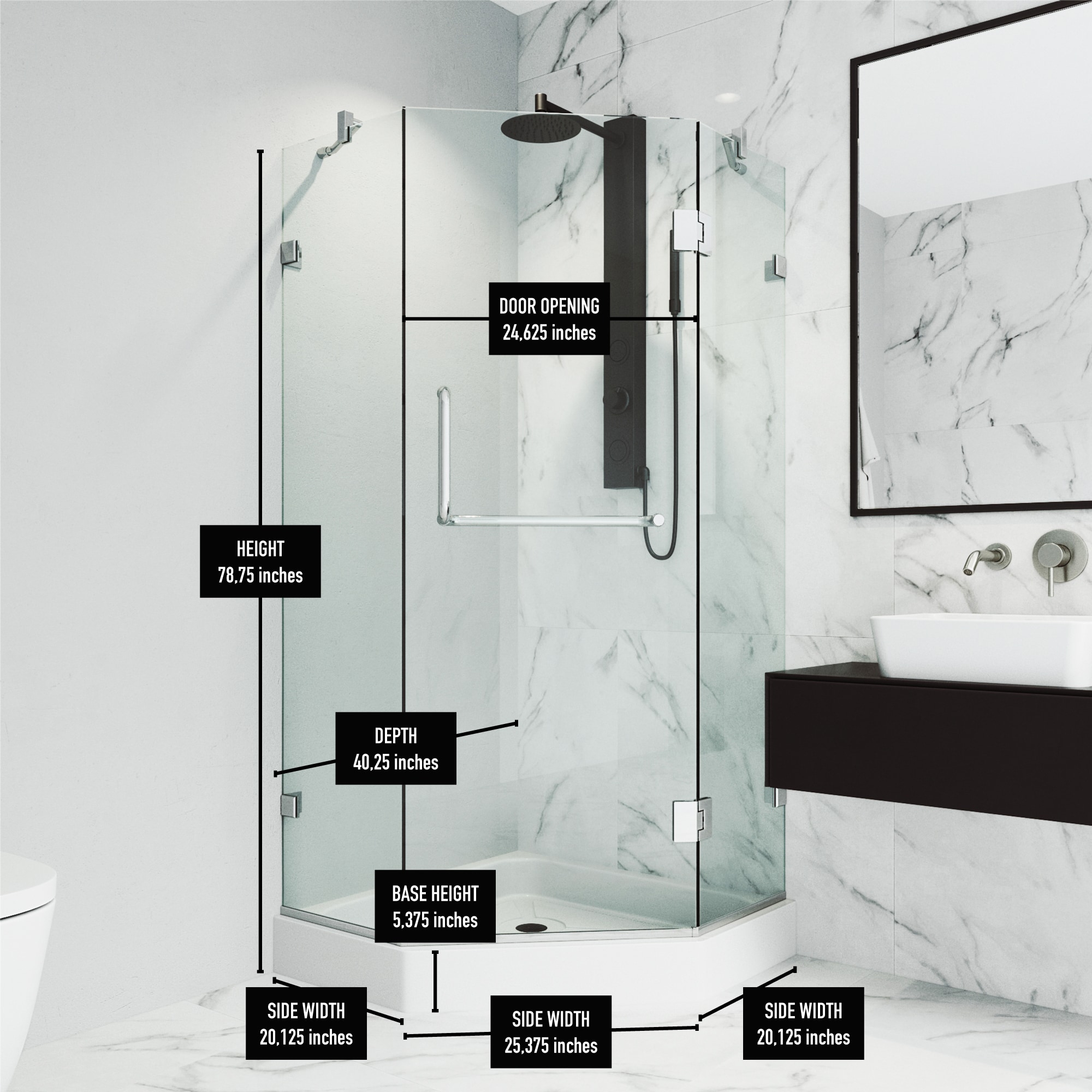 VIGO VG6062CHCL40W Alcove-Shower-Kit - View #11
