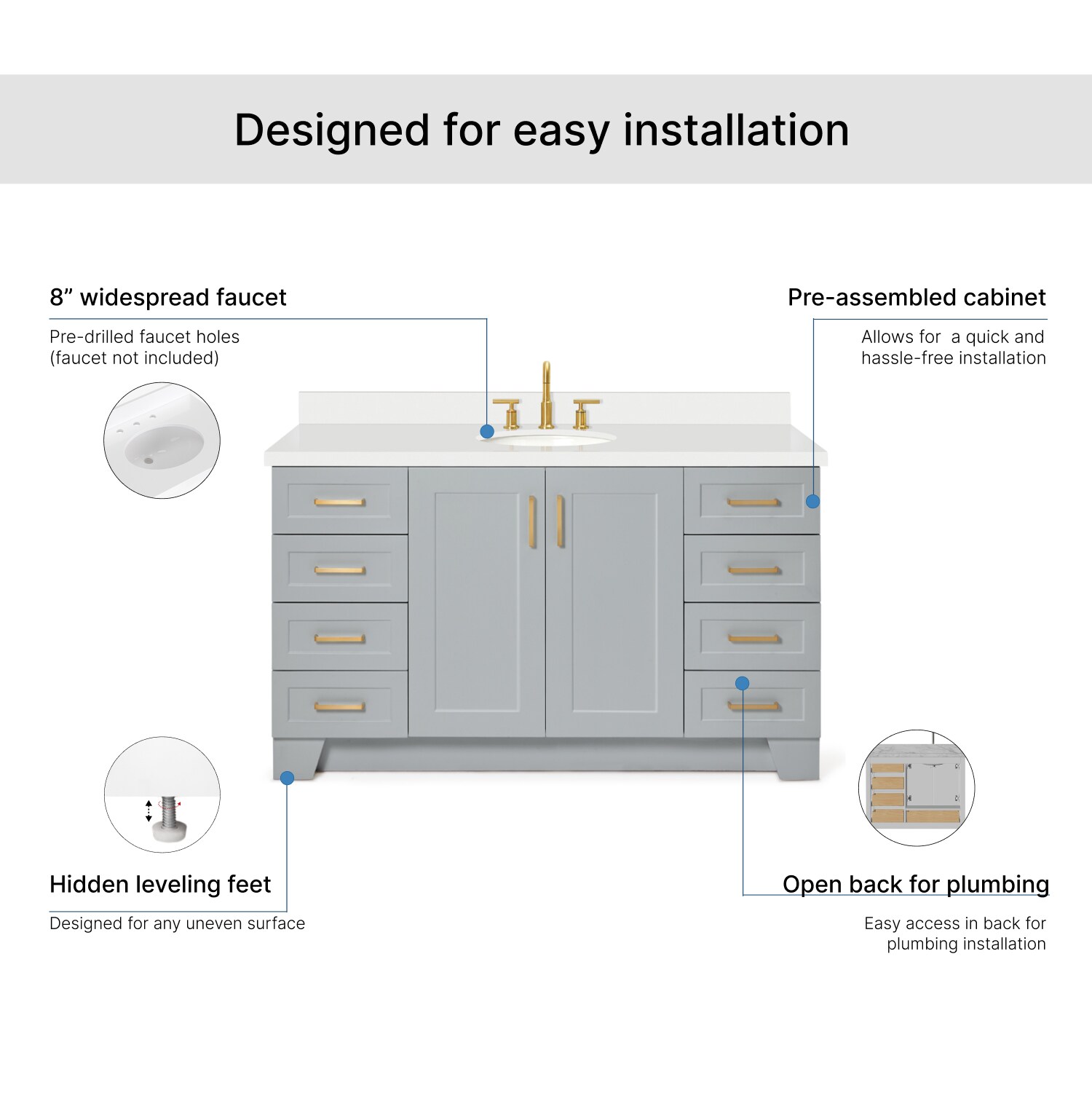 ARIEL Q061SWQOVOGRY Bath-Vanity-Combo - View #6