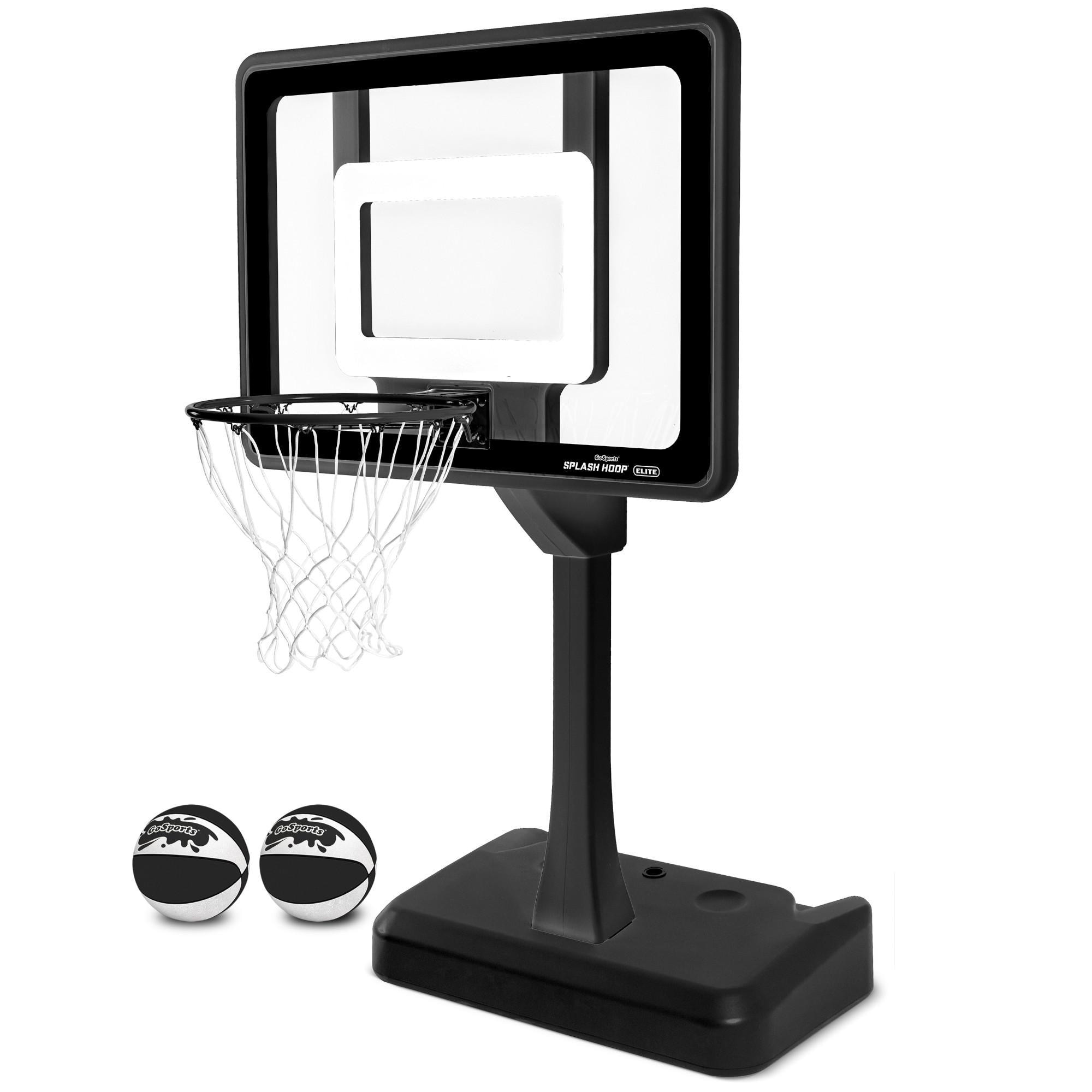 GoSports 810151120775 Splash Hoop Elite Black Swimming pool basketball set