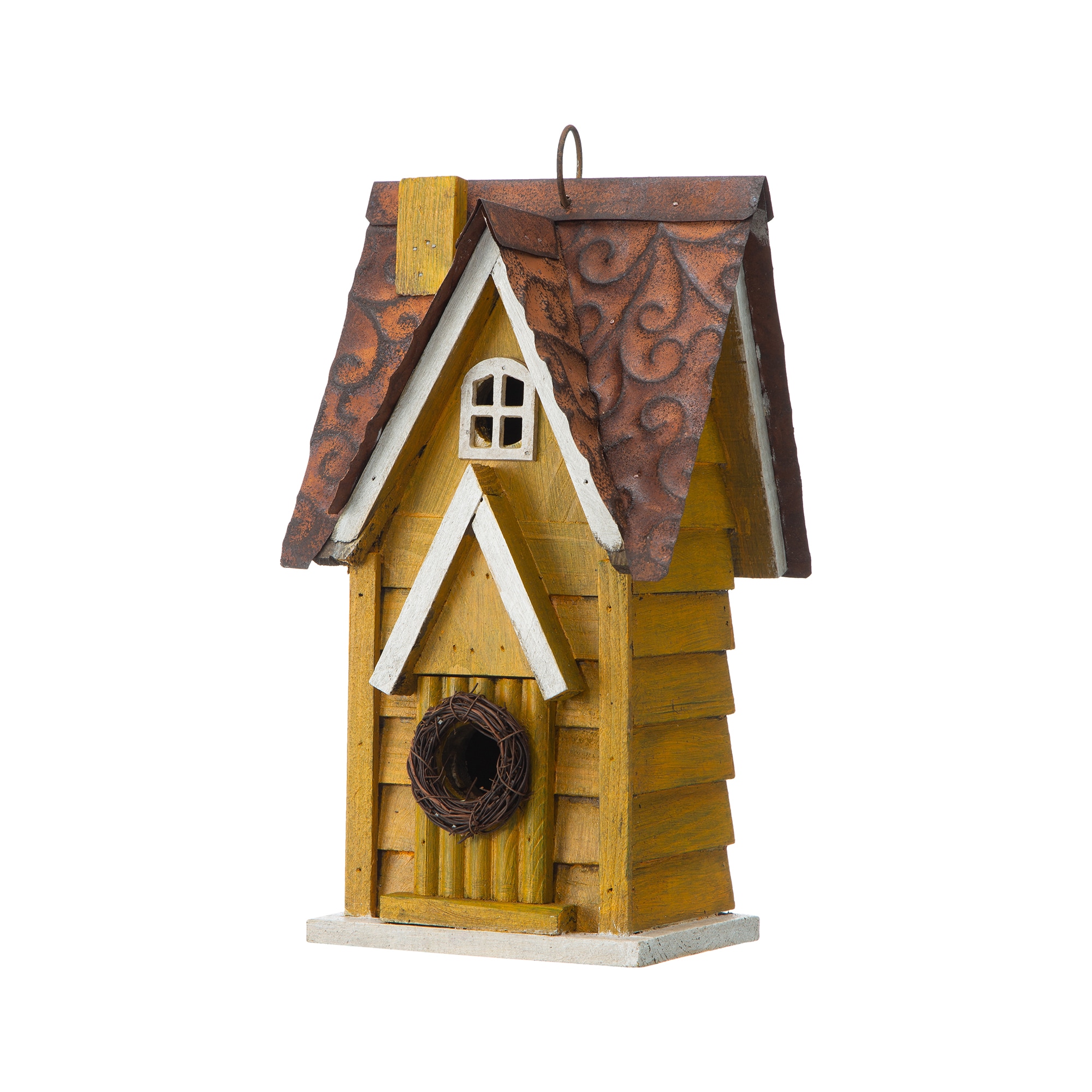 Glitzhome 2003100016 12.00-in H Multi Wood Decorative Bird House