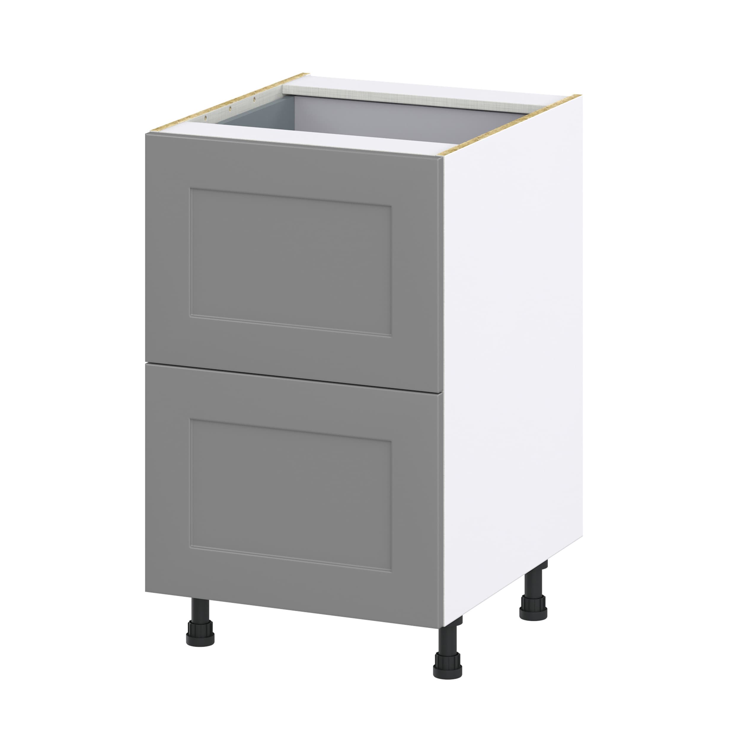 Hugo&Borg Beaumont 21-in W x 34.5-in H x 24-in D Slate Gray 2-Drawers Base Fully Assembled Cabinet (Recessed Panel Shaker Style)