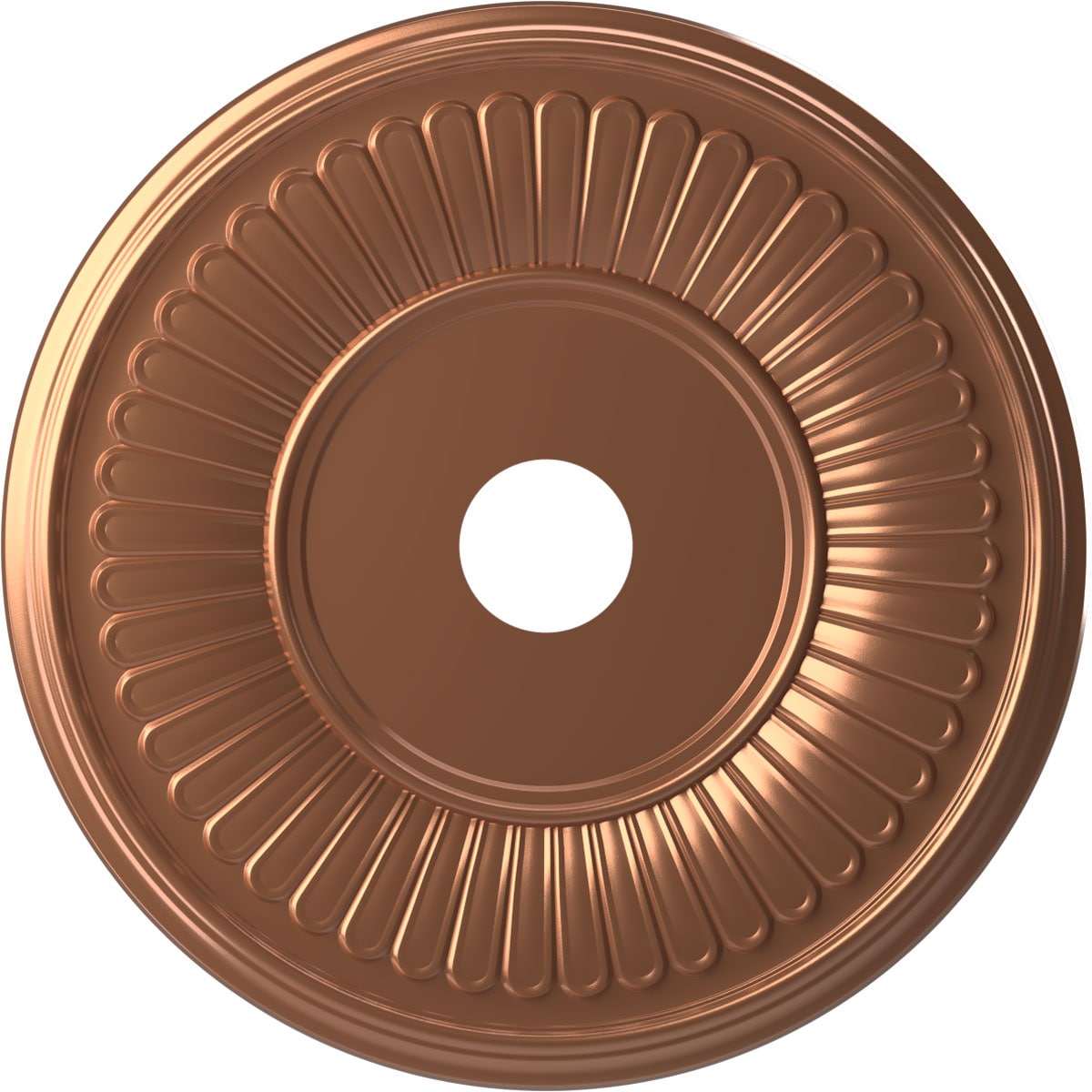 Ekena Millwork CMP22BEBRG Berkshire Thermoformed 22-in W x 22-in L Painted Bright Coat Rose Gold PVC Whole Ceiling Medallion