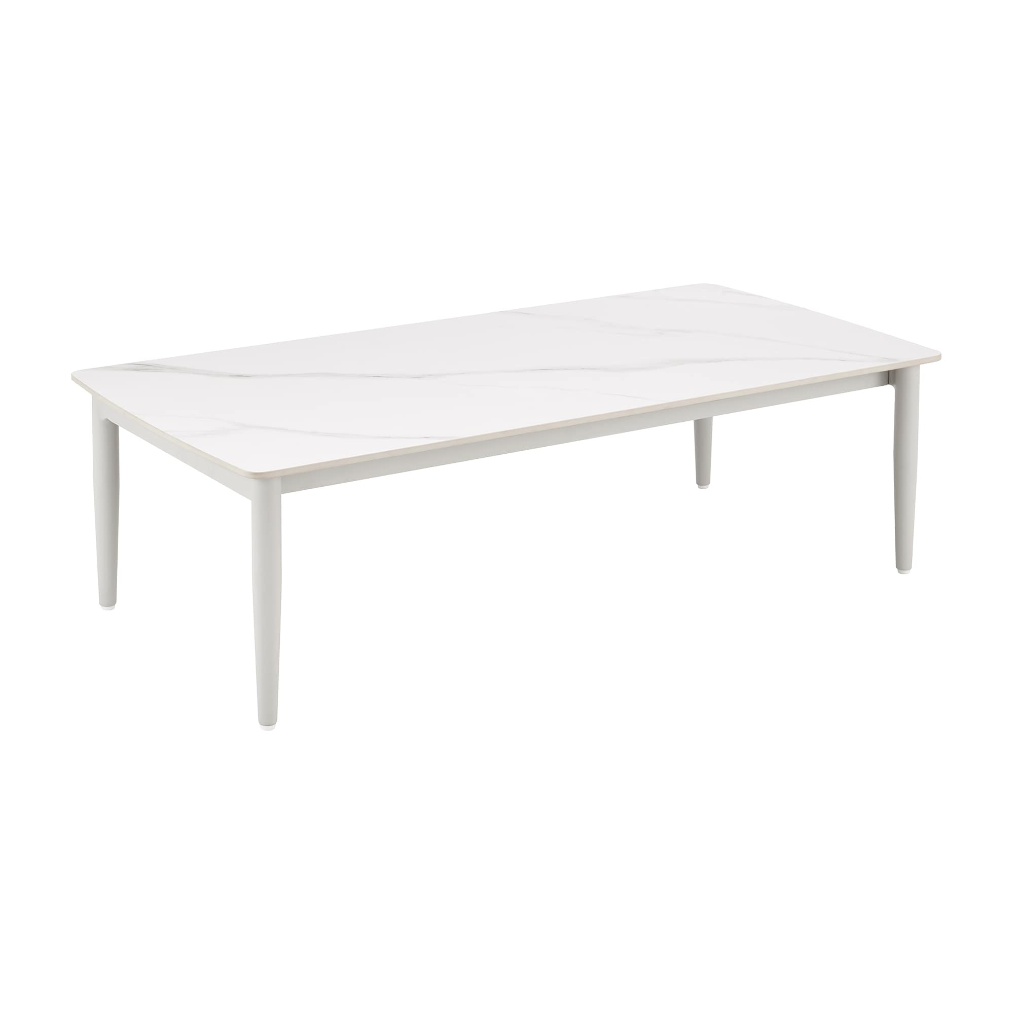 Rhodes 24" x 47.5" Light Gray Aluminum Outdoor Coffee Table