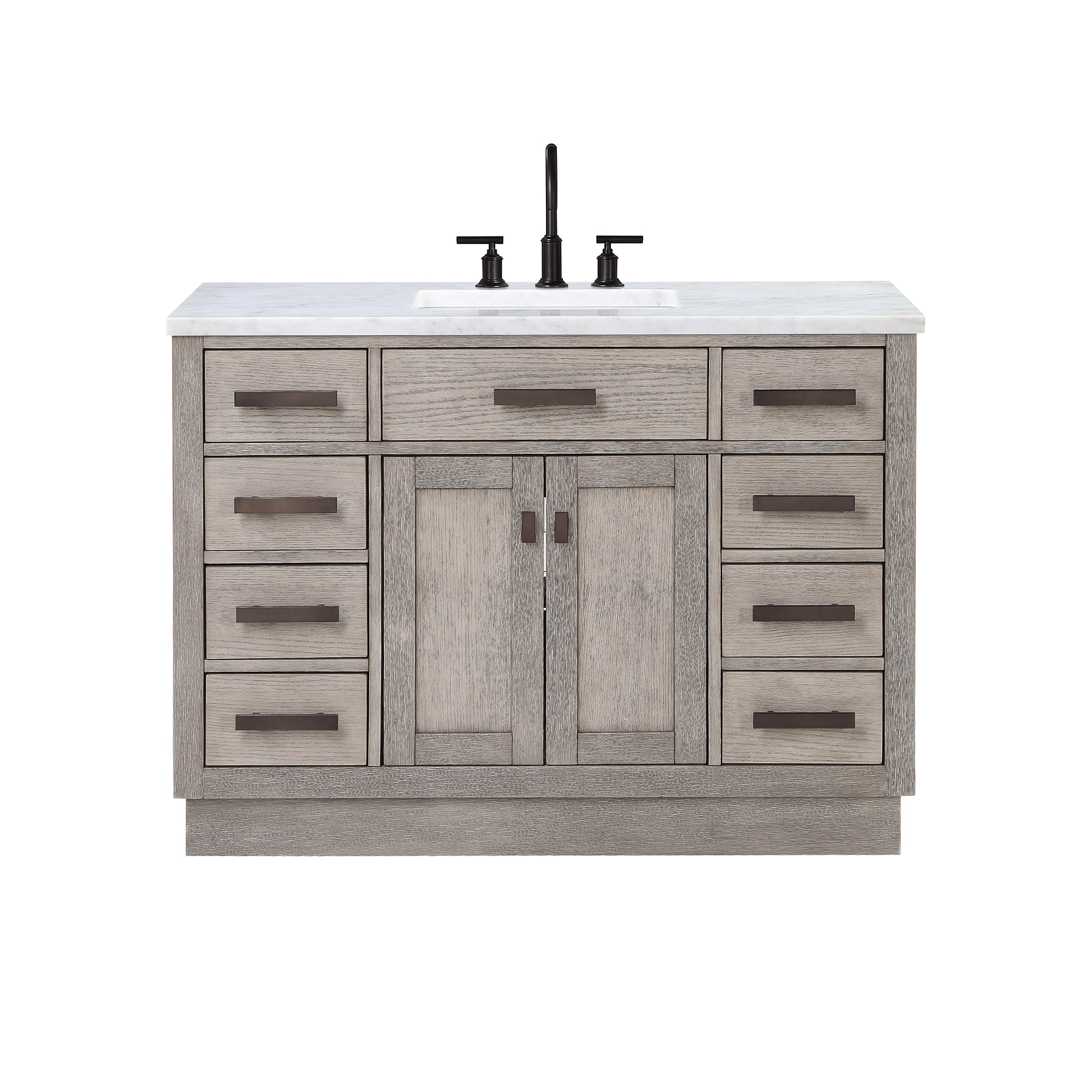 Chestnut 48" Brown Pine Vanity with White Ceramic Sink