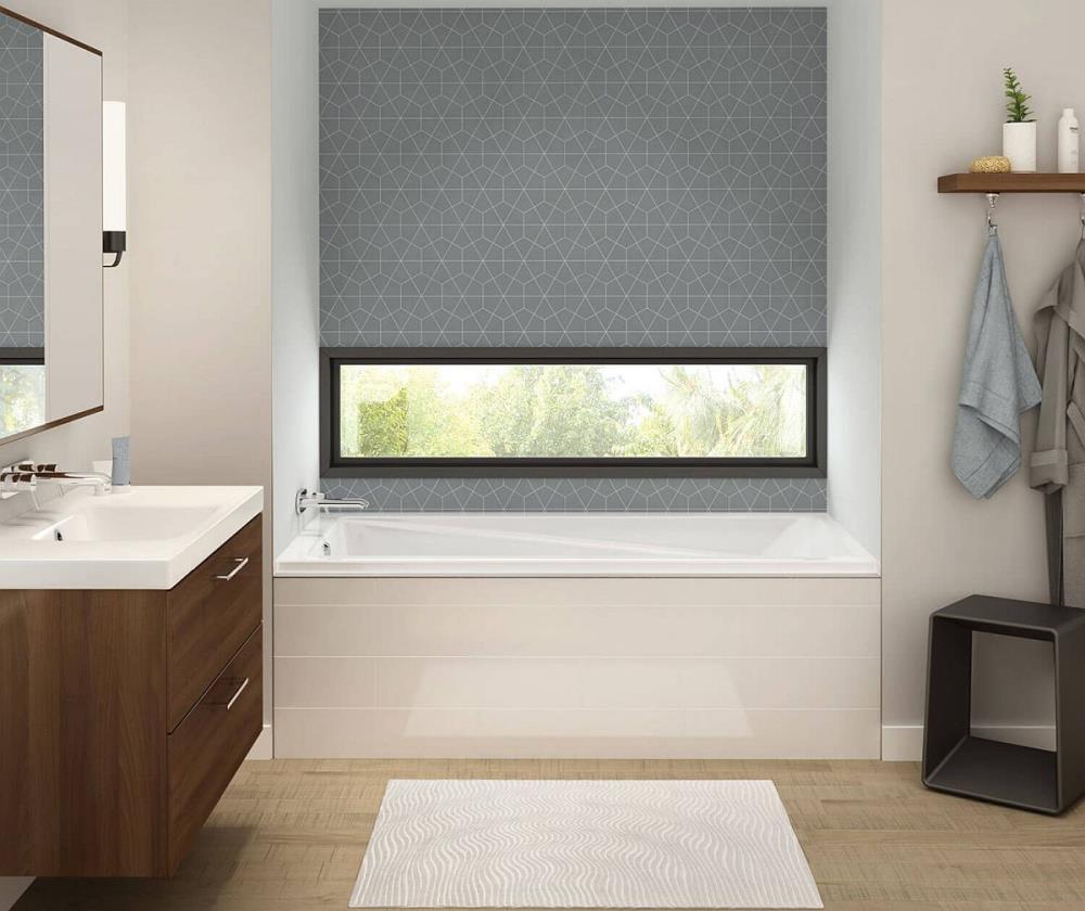 Exhibit 60'' White Acrylic Alcove Soaking Bathtub