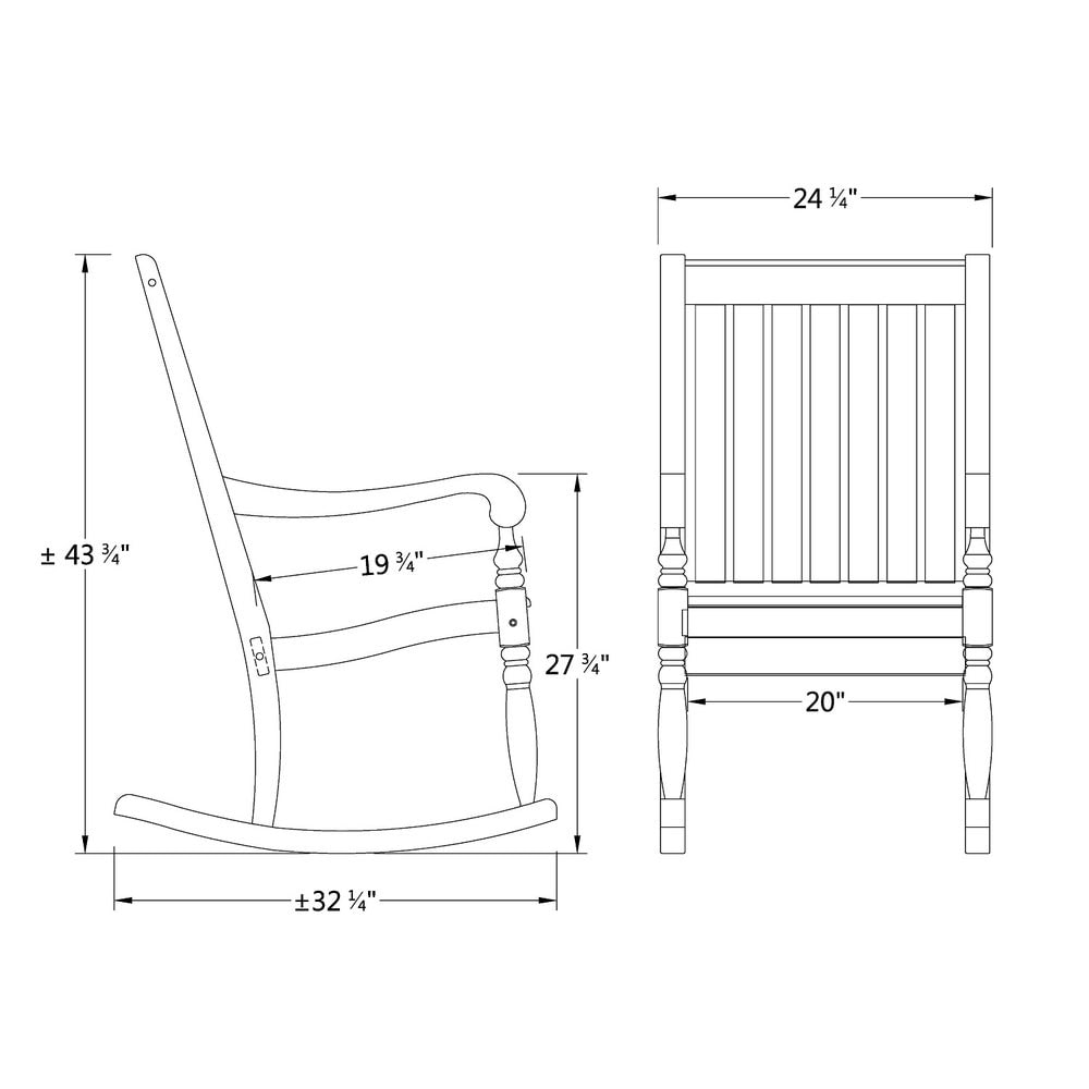 Cambridge Casual Bonn White Wood Frame Rocking Chair with No