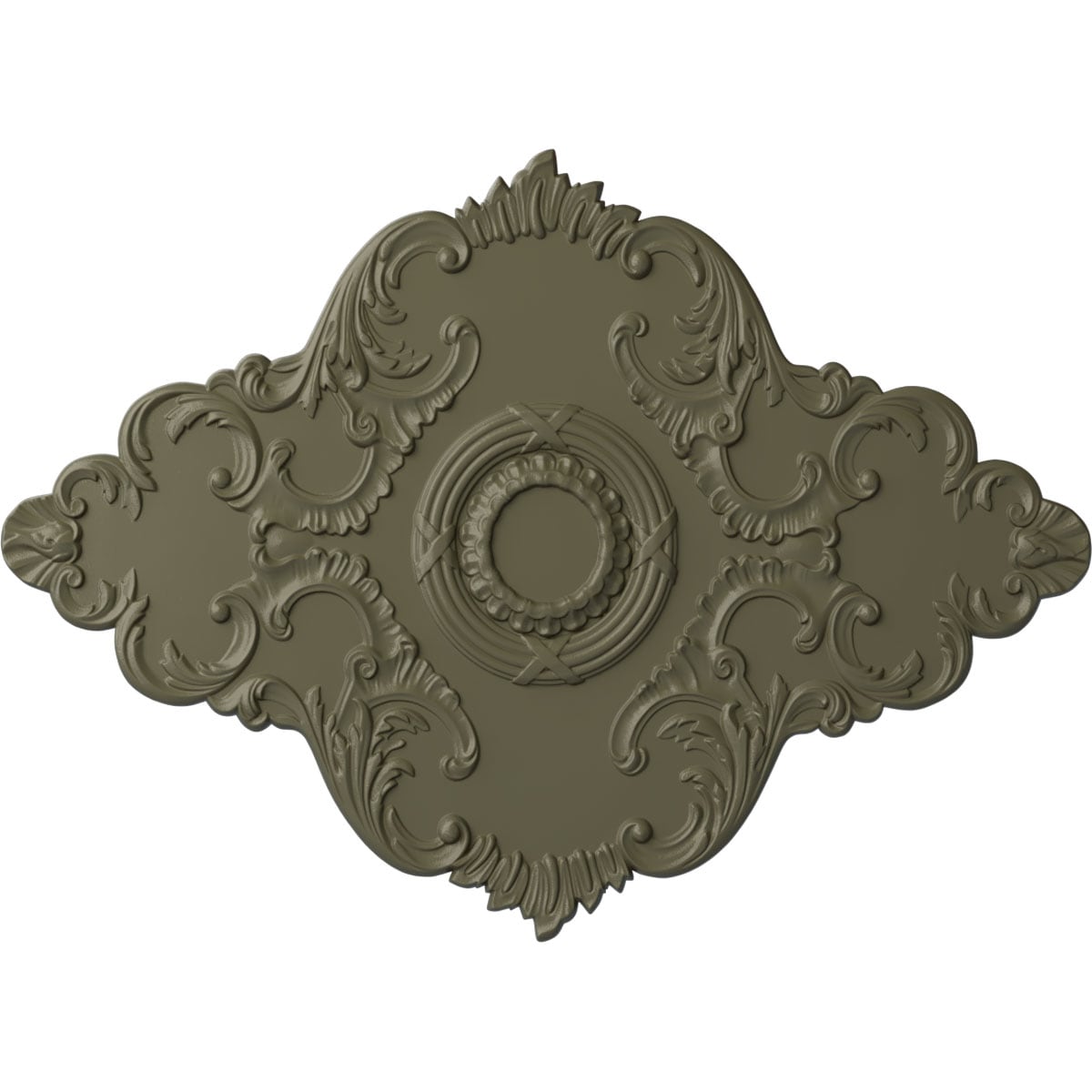 Ekena Millwork CM67PESSF Piedmont 70-in W x 50-in L Painted Spartan Stone Polyurethane Whole Ceiling Medallion