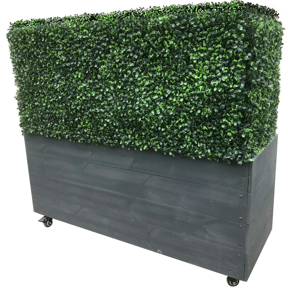 HIGHLANDERHOME ROLLINGHEDGE40X35X16 Rectangle 16.0-in W Medium Gray Wood Indoor/Outdoor Planter