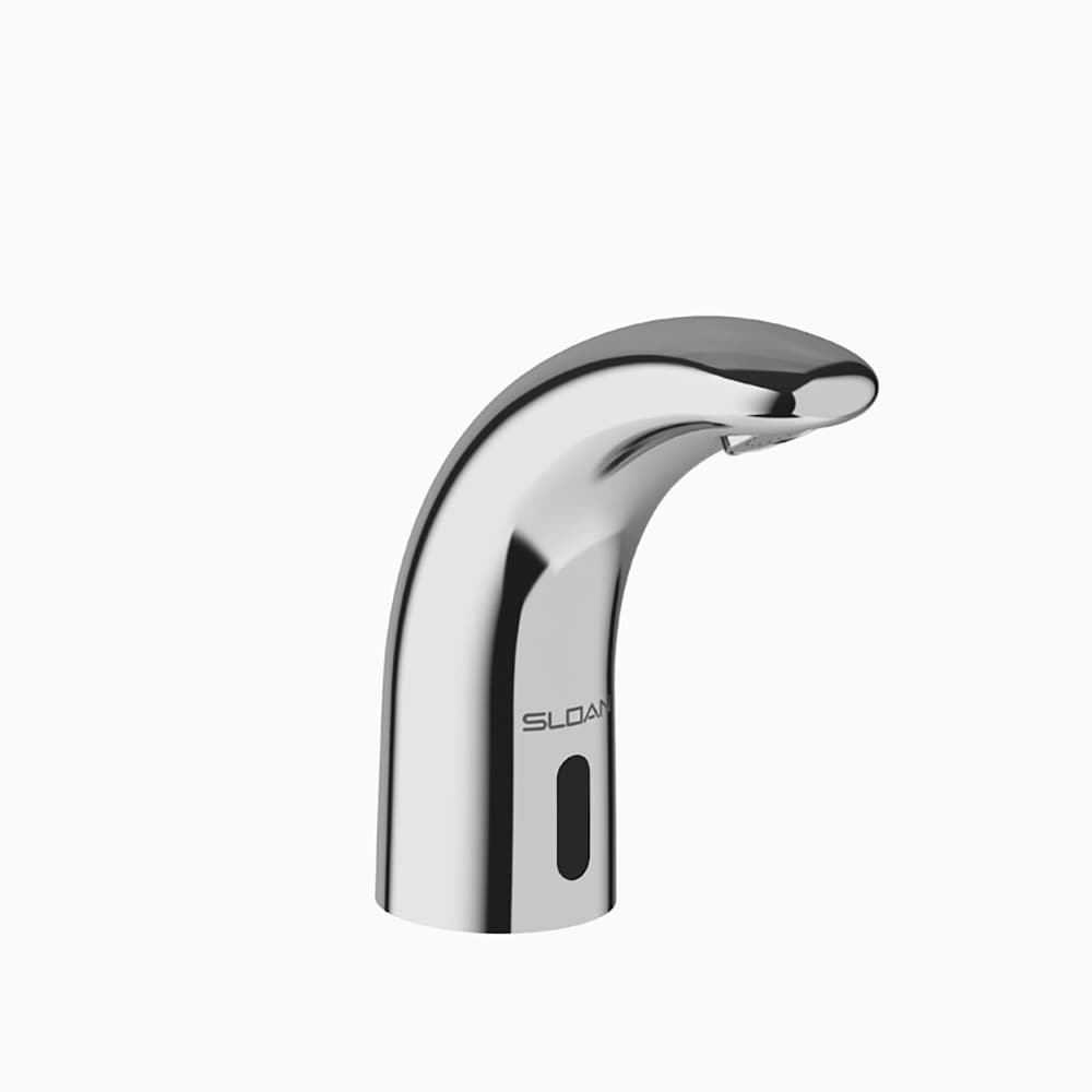 Sloan 3362130 Polished Chrome Single hole Touchless Low-arc Commercial Touchless Bathroom Sink Faucet with Deck Plate