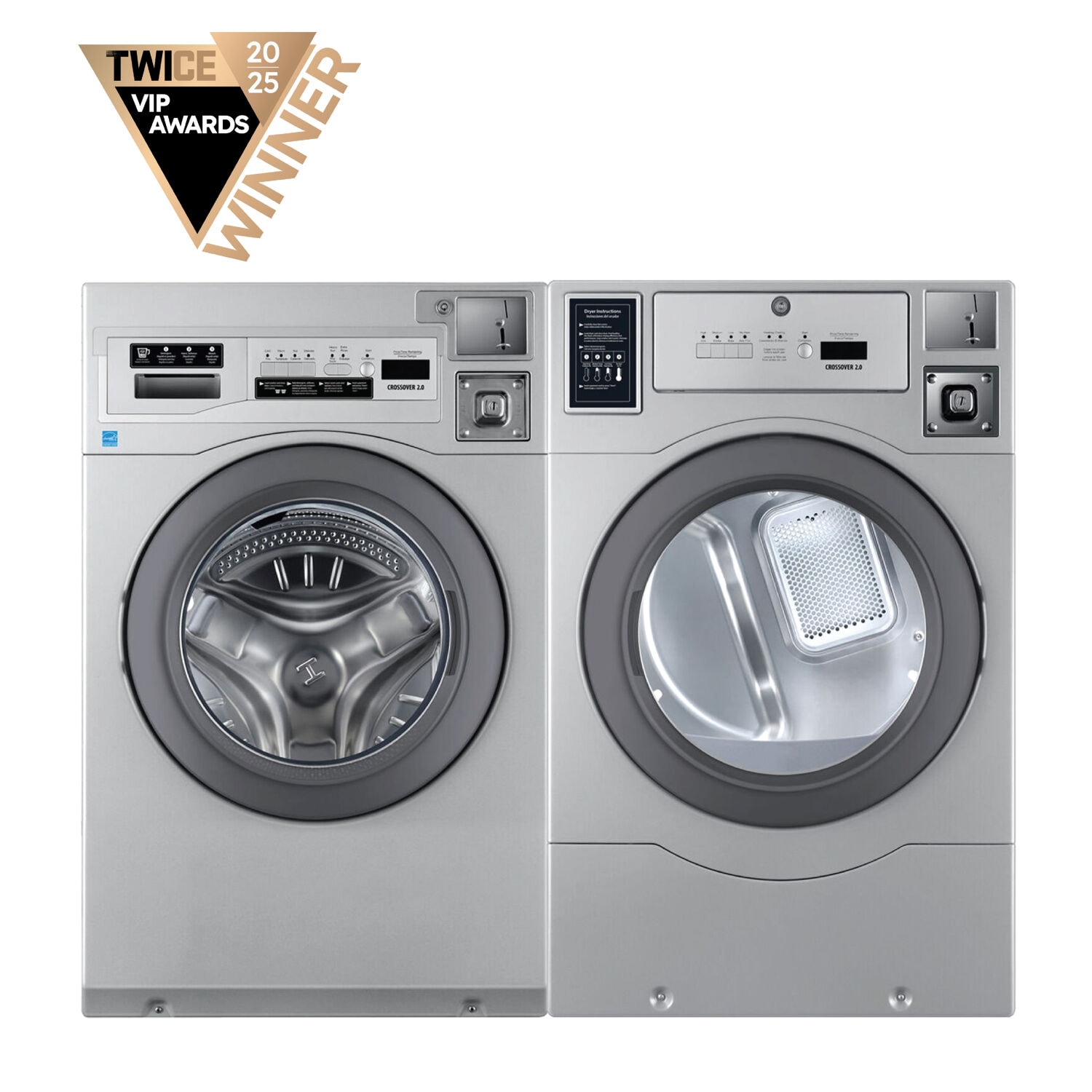 Crossover WASHEREDRYER 7 cu ft Coin-Operated High Efficiency Front load Commercial Washer ( Stainless Steel ) ENERGY STAR Certified