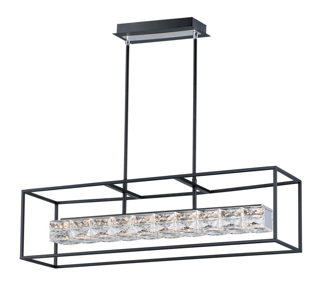 ET2 E23304-20BK Zephyr Black Modern/contemporary Clear glass Square Integrated LED Large (larger than 22 inches) Hanging Kitchen island light