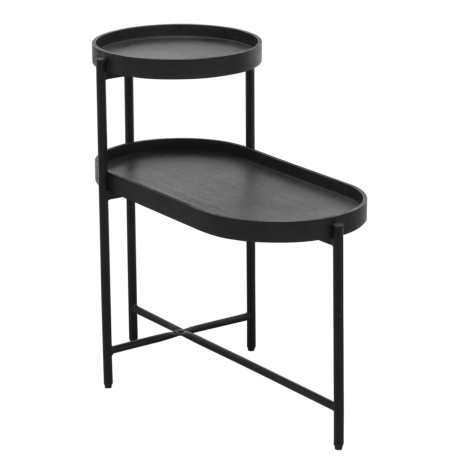 Bybafun YA4400065 13.6-Inches W x 28-Inches H Black Wood Oval Modern End Table Assembly Required