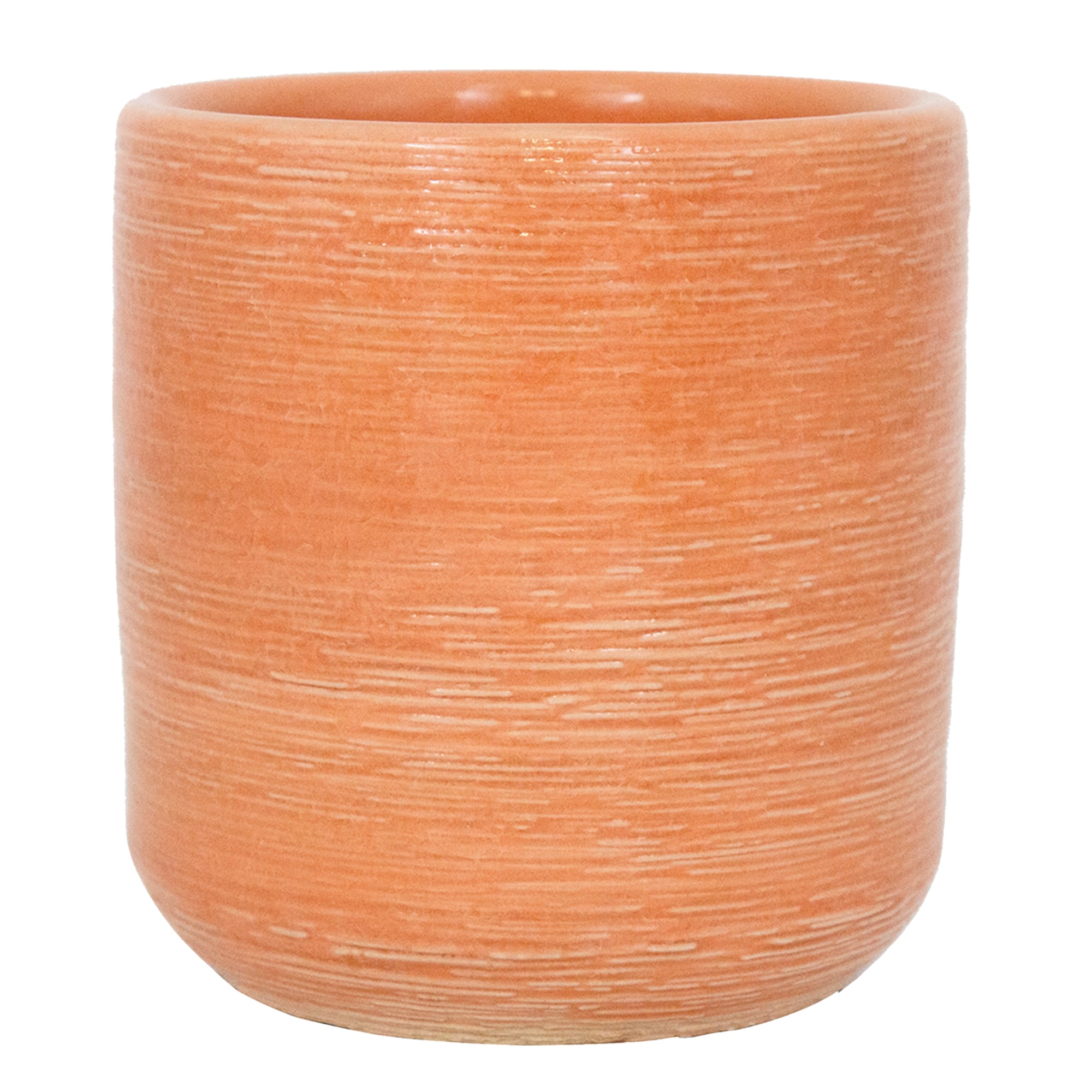 allen + roth CR11367N-045O5 Round 4.1-in W x 4.4094-in H x 4.0551-in D Pink Ceramic Indoor Planter