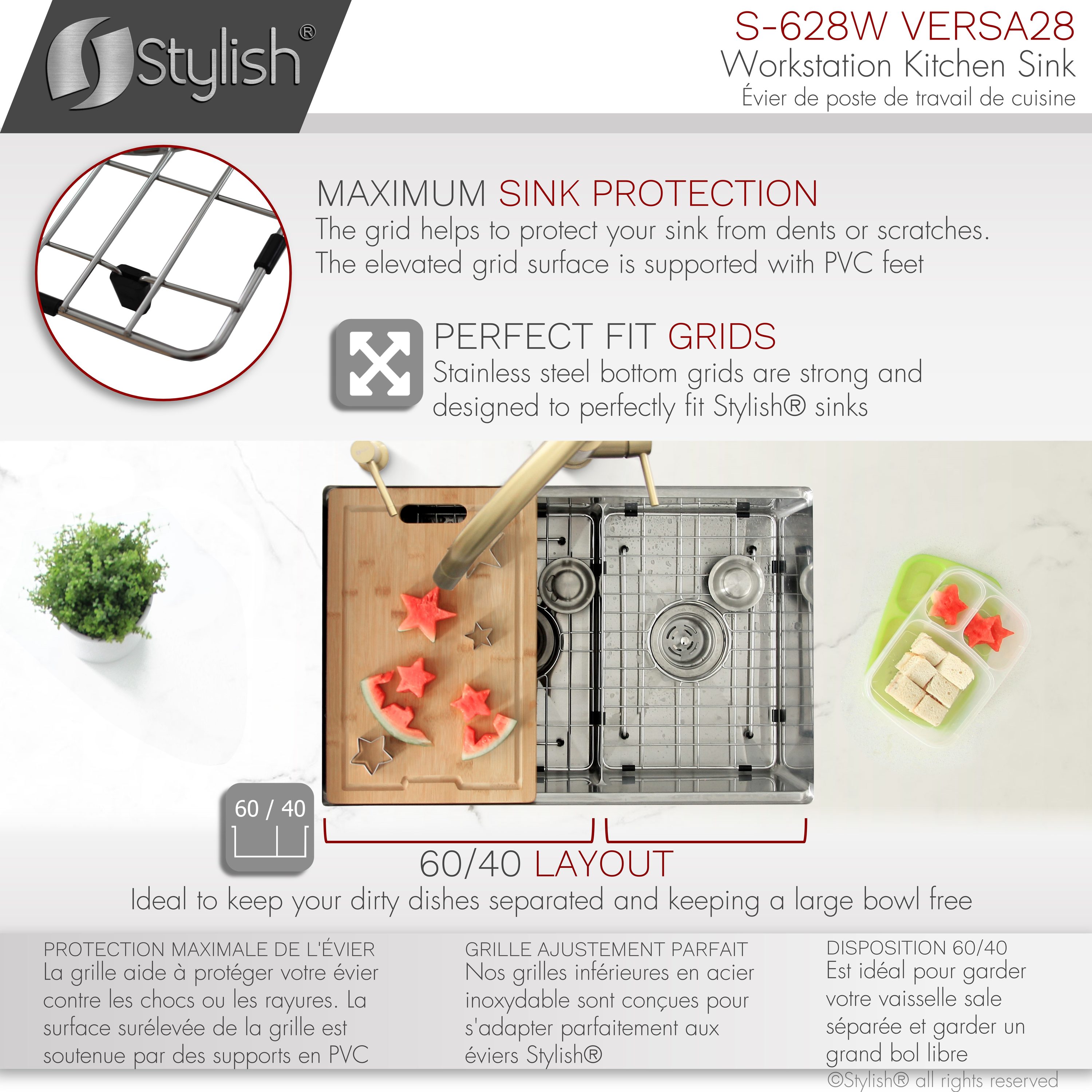 Stylish S-628W1 Kitchen-Sinks - View #11