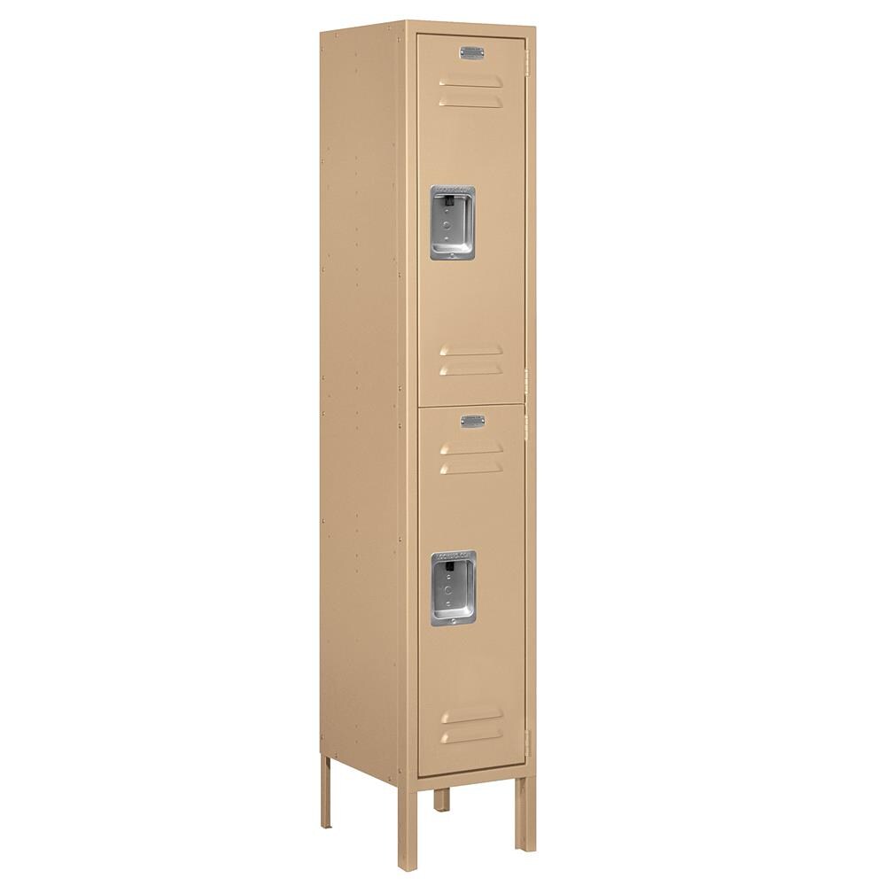 SALSBURY INDUSTRIES 62152TN-A 12-in Wide Double Tier Standard Metal Locker- 1 Wide- 5 -ft High- 12 -in Deep- Tan- Assembled