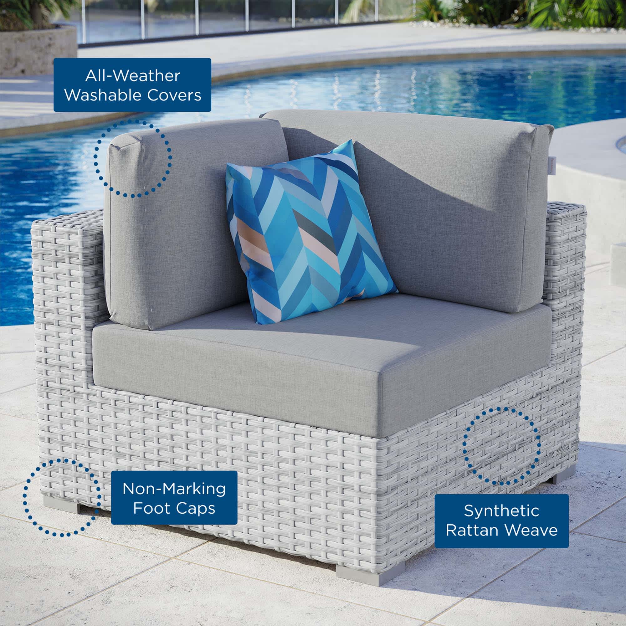 Modway EEI-4296-LGR-GRY Patio-Sofas-Daybeds - View #2