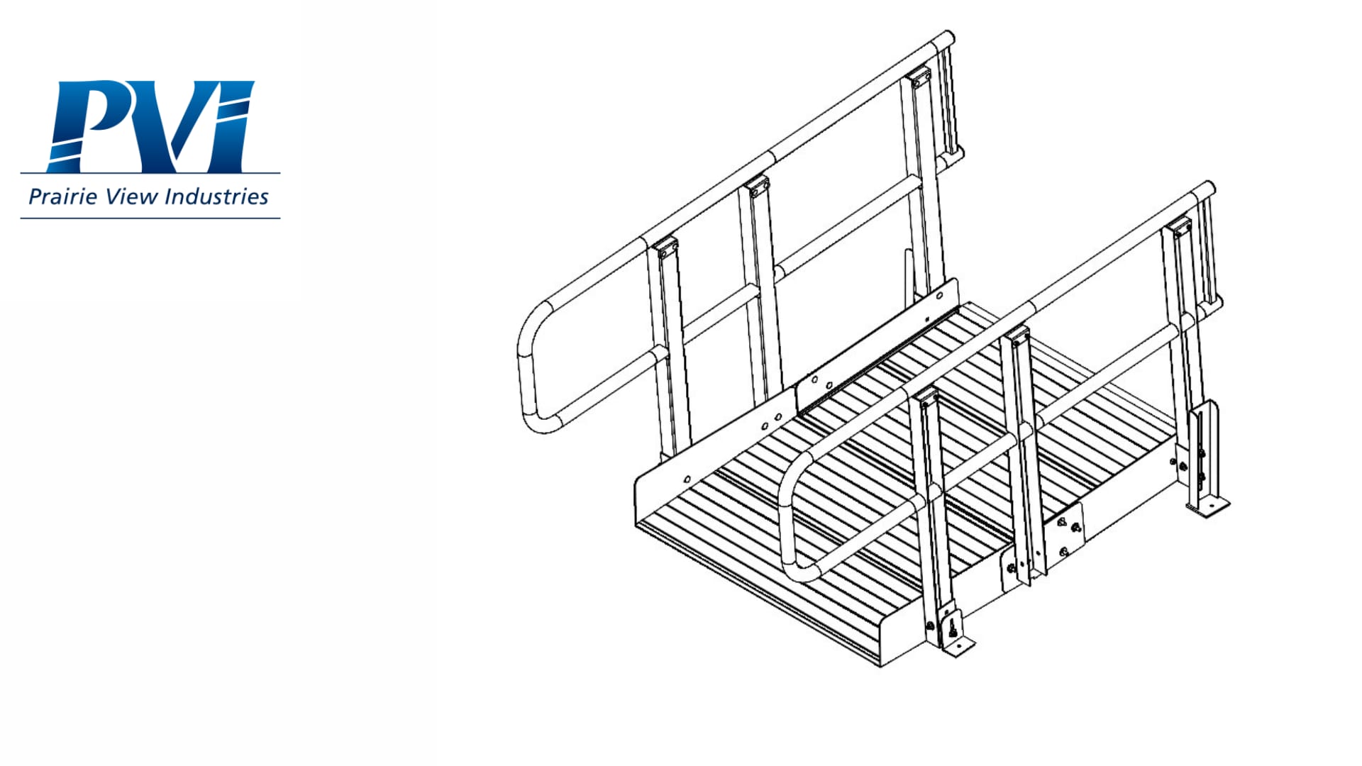 Prairie View Industries MXP4.0 4-Feet x 36-Inches Aluminum Modular Entryway Wheelchair Ramp ADA Compliant