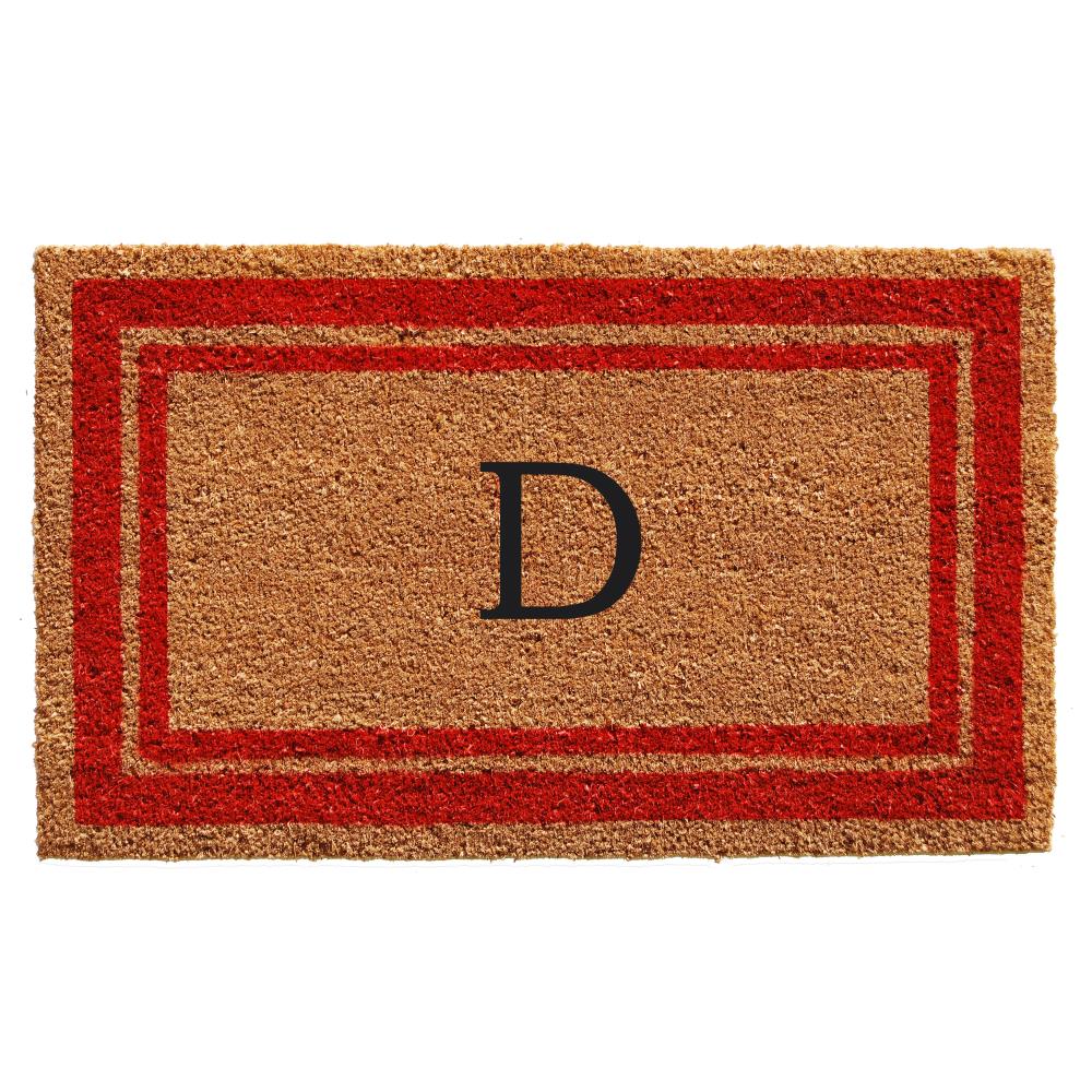 Callowaymills 153032436D 2-ft x 3-ft Natural/Red Coir/Vinyl Rectangular Indoor or Outdoor Decorative Door Mat