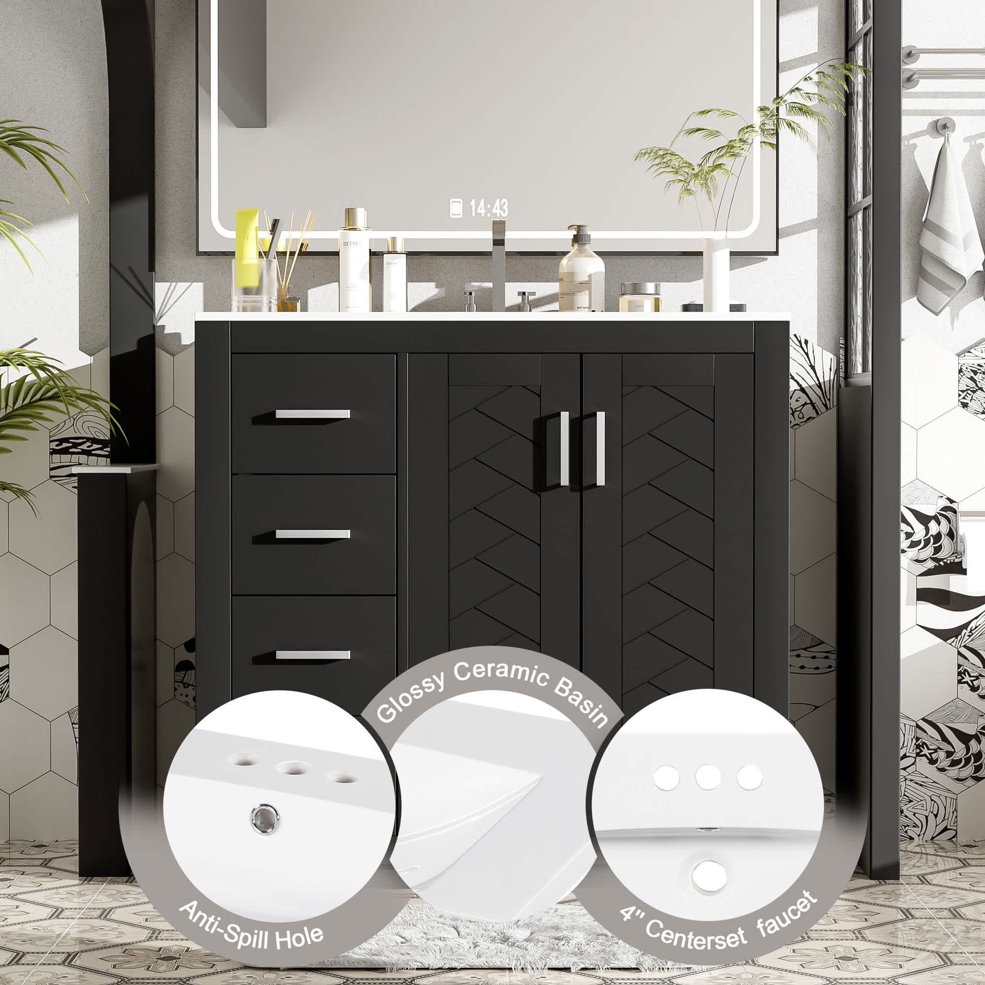 Vynxaria LEXY1405-DJYS-SZT175 Bath-Vanity-Combo - View #8