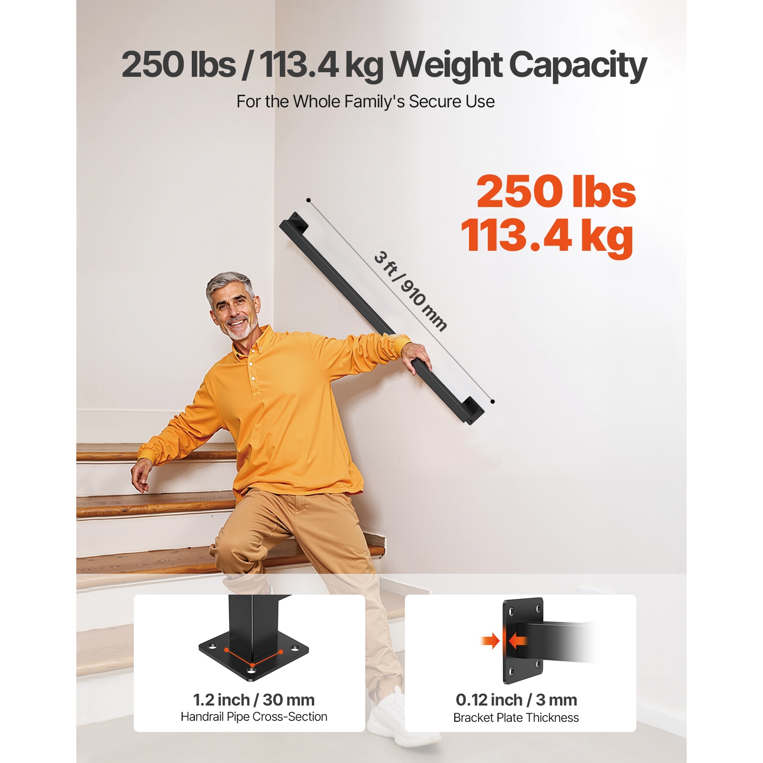 VEVOR SCBGSTZFGFS407284V0 Interior-Stairpart-Railing - View #4