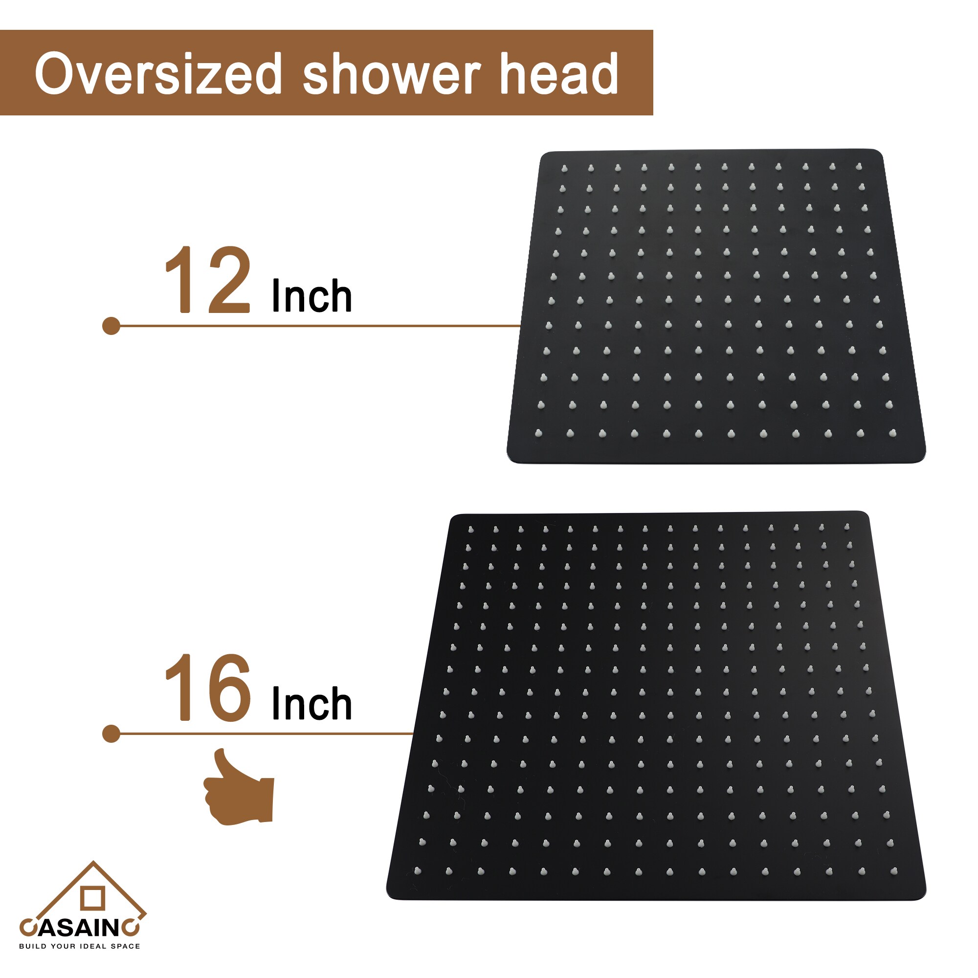 CASAINC CS3602-16MB Showerhead-Bar-Panels - View #5