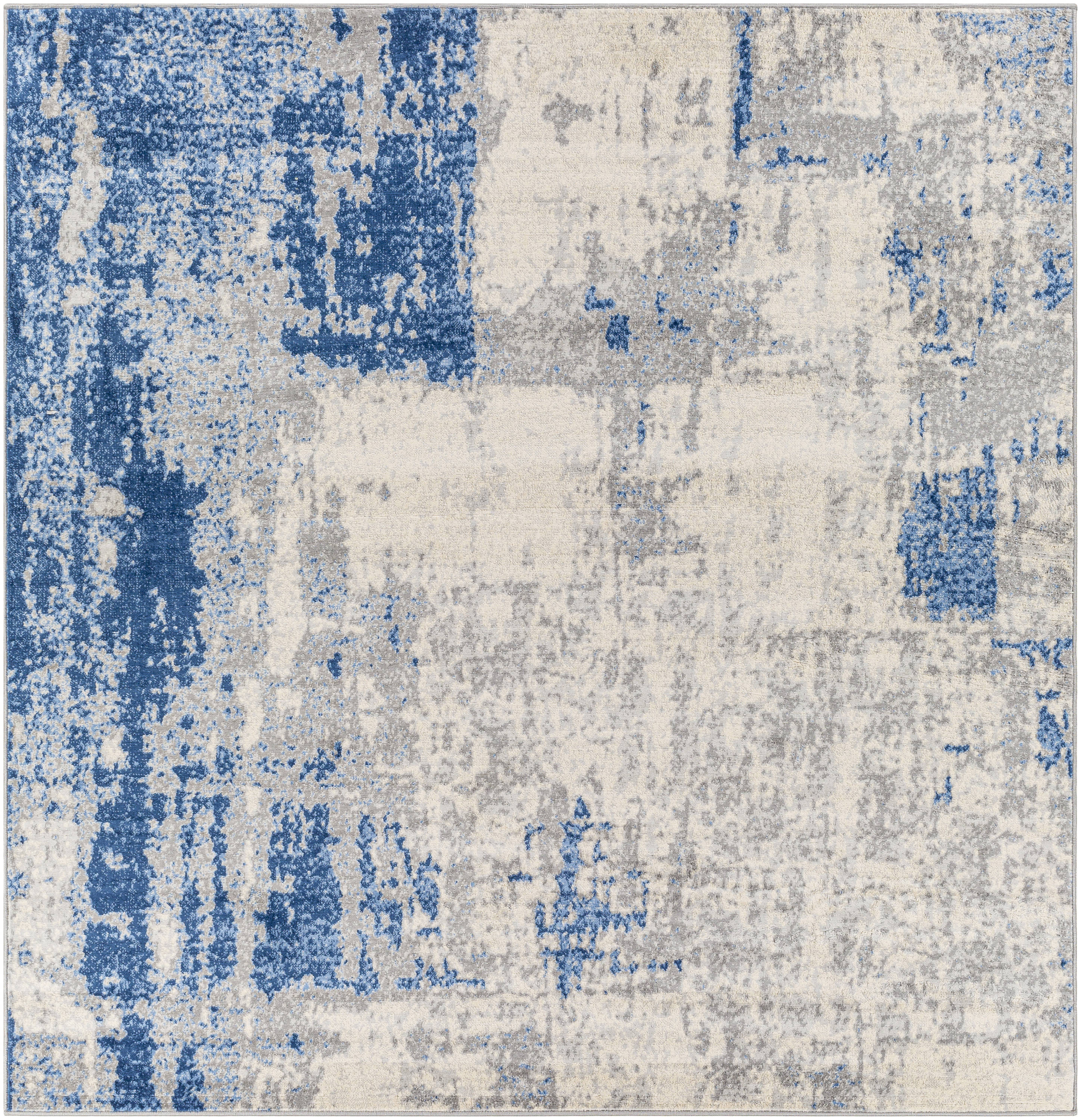 Surya MOC2324-67SQ Monaco 7 x 7 (ft) Woven Polypropylene Navy Square Indoor Abstract Mid-Century Modern Area rug