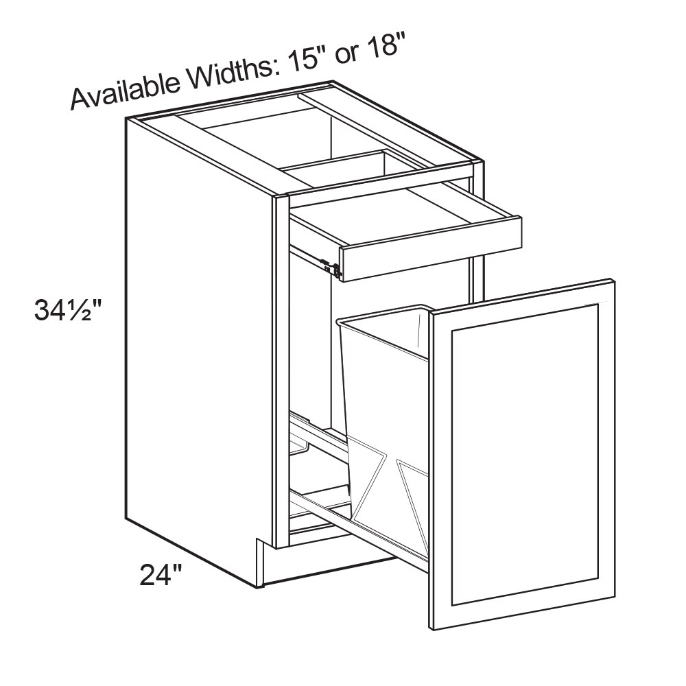 Luxxe Cabinetry B1WB15-HCN Cabinets-Kitchen - View #2
