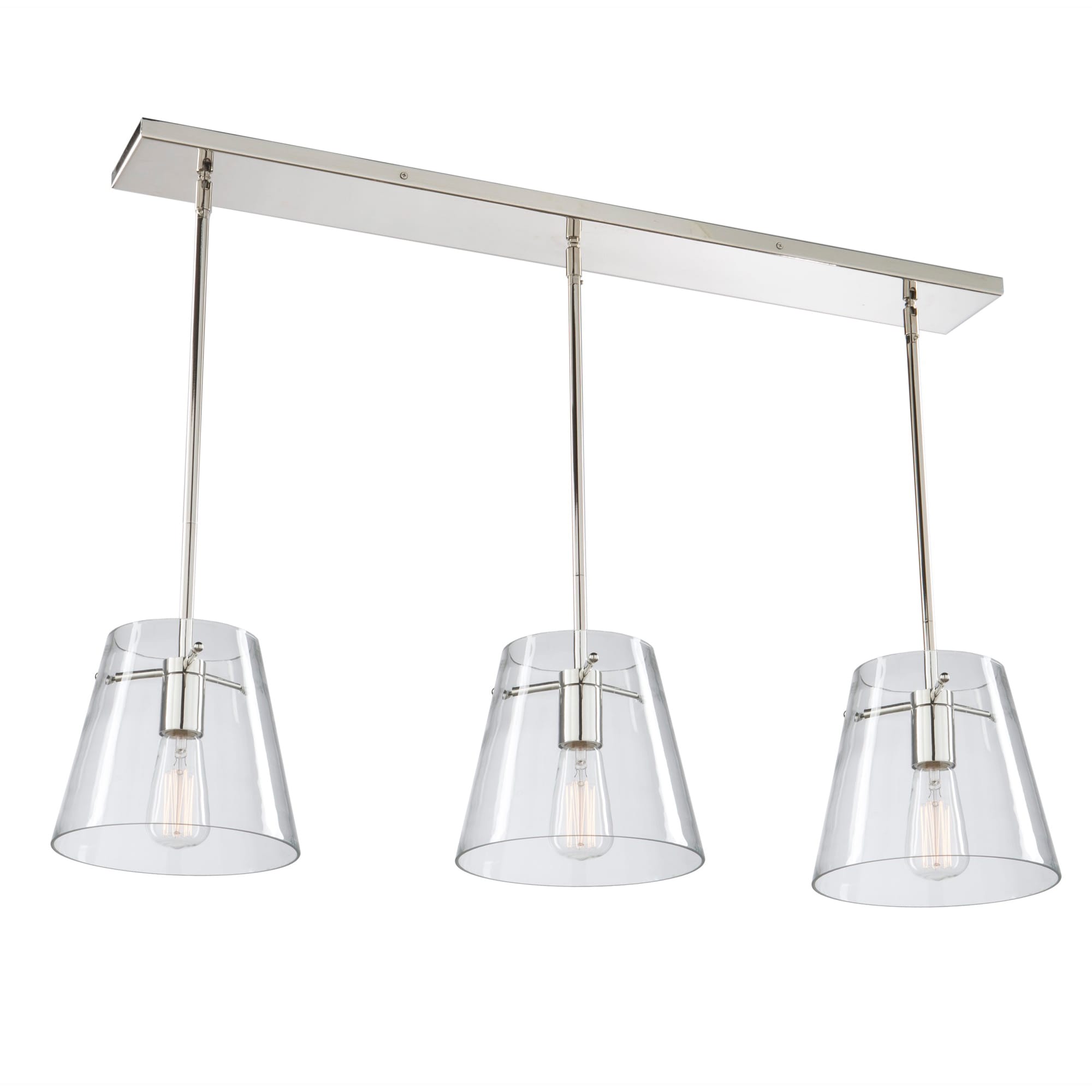 ARTCRAFT SC13231 Cafe 3-Light Chrome Transitional Bell Kitchen Island Light