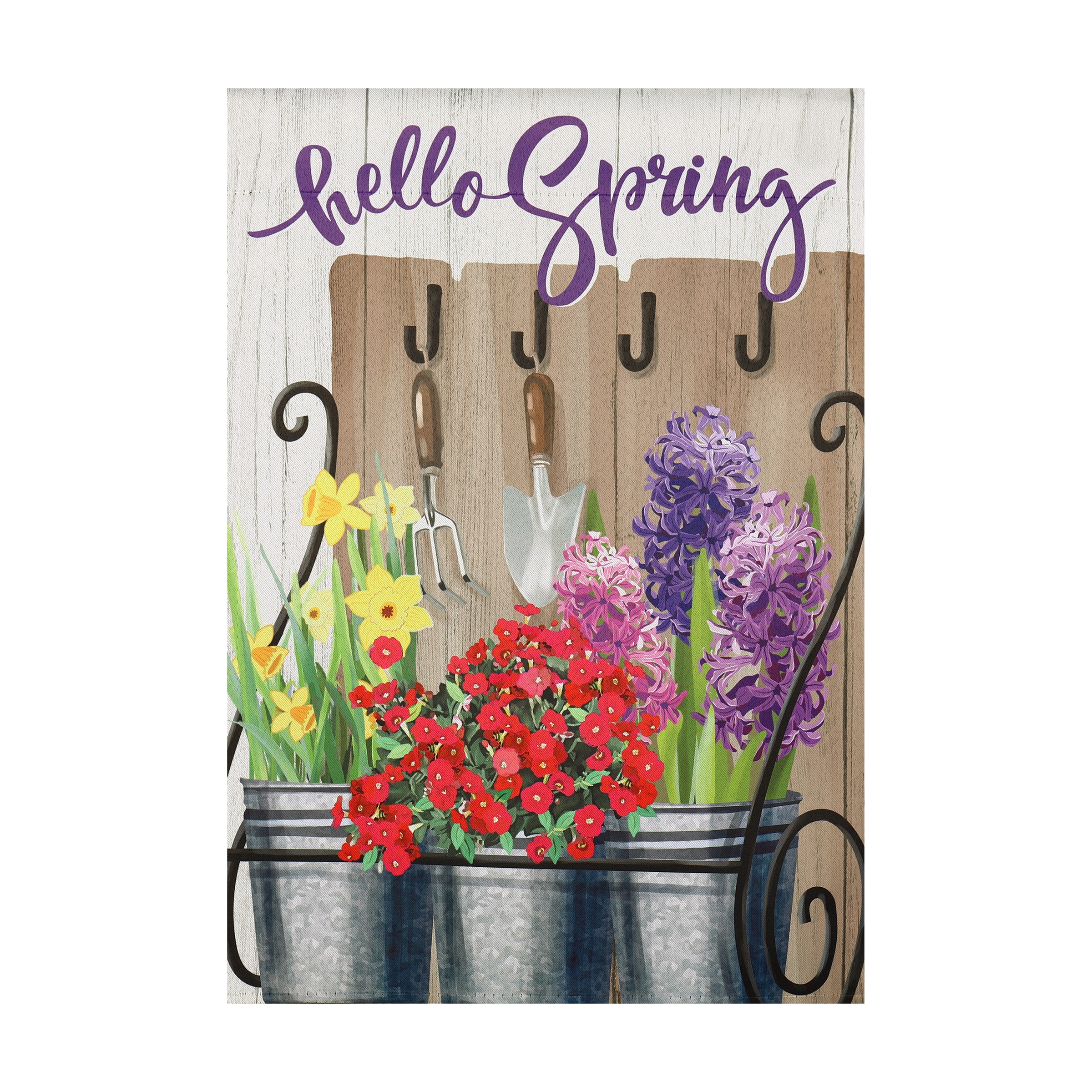 Style Selections ZLW14S11630 1-ft W x 1.5-ft H Spring Garden flag