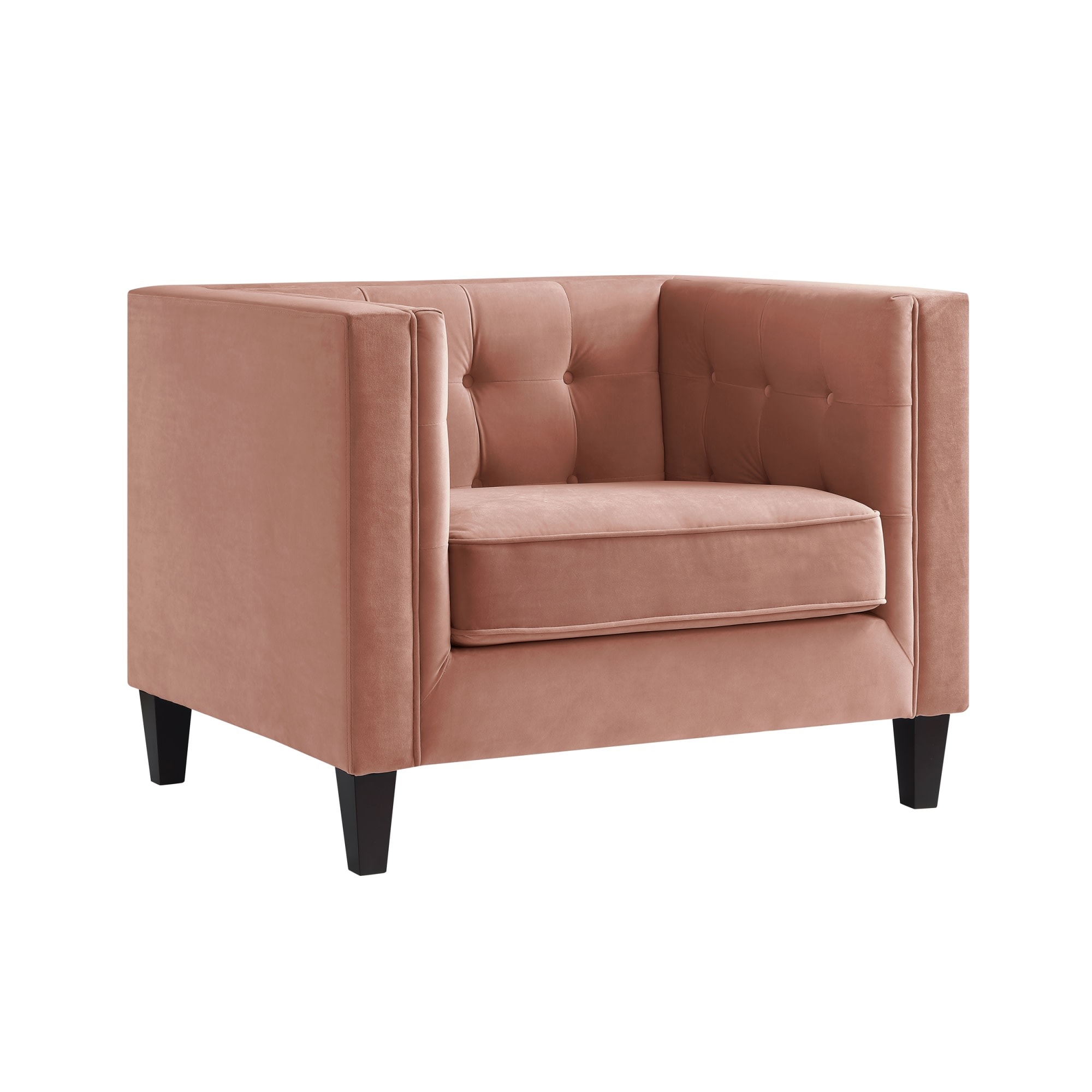 Inspired Home Miah Modern Blush Velvet Club Chair in the Chairs