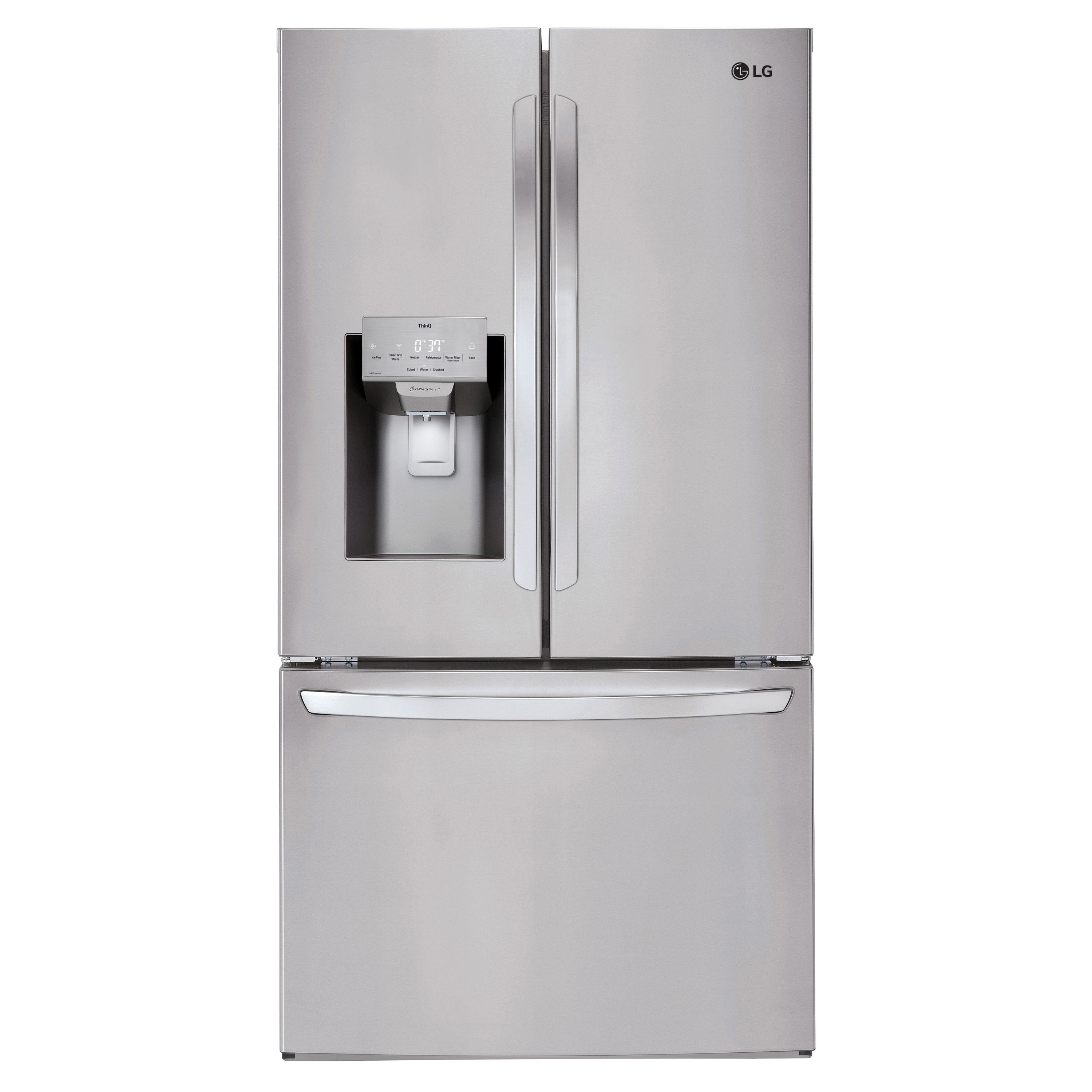 LG 27.7-cu ft Smart French Door Refrigerator with Ice Maker, Water 