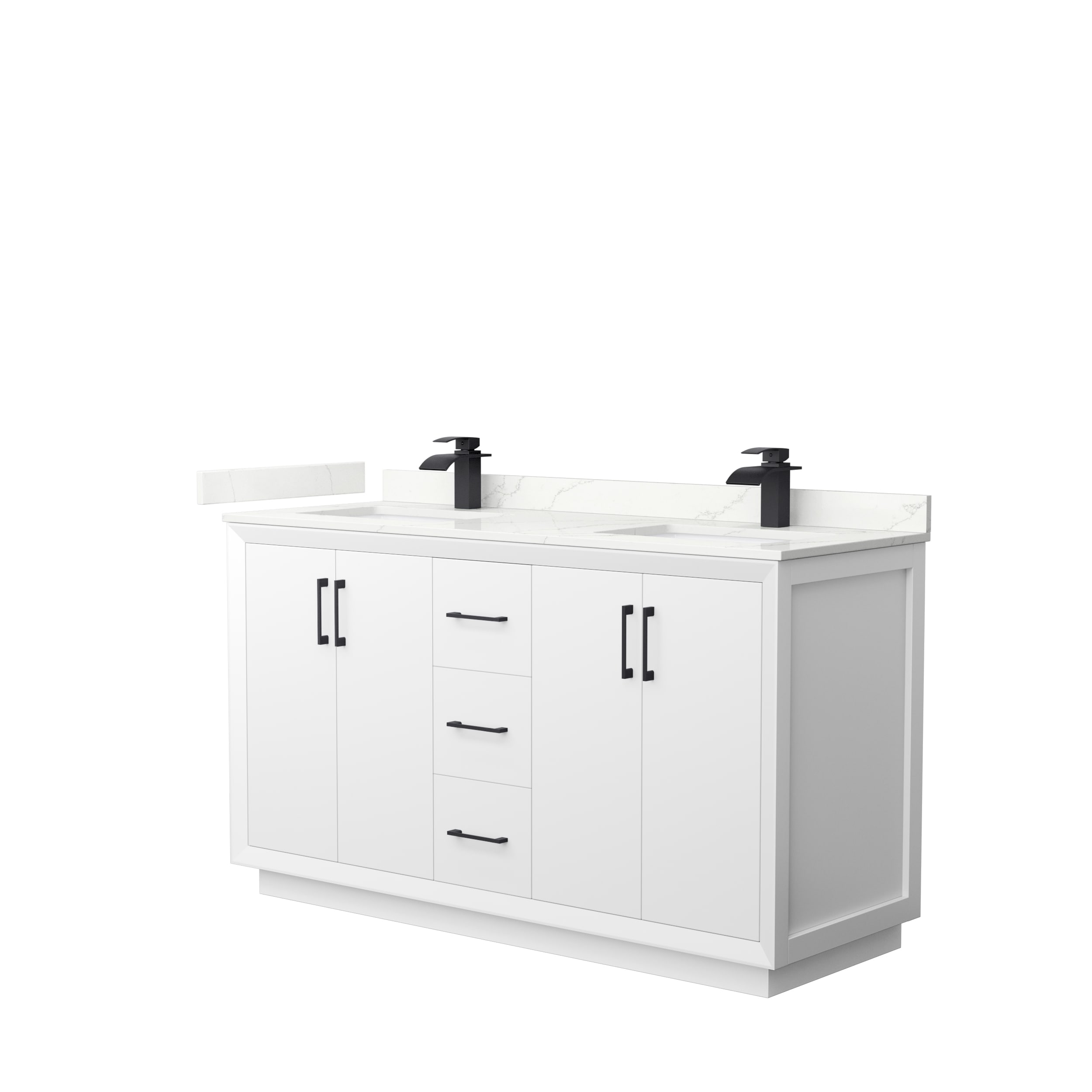 Wyndham Collection Strada 60-in White Undermount Double Sink