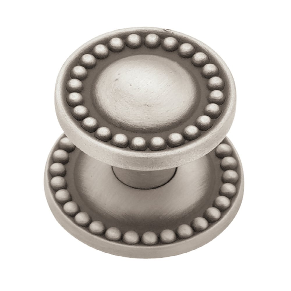 Beaded 1-1/4-in Brushed Satin Pewter Round Traditional Cabinet Knob | - betsyfieldsdesign PBF800Y-BSP-CP