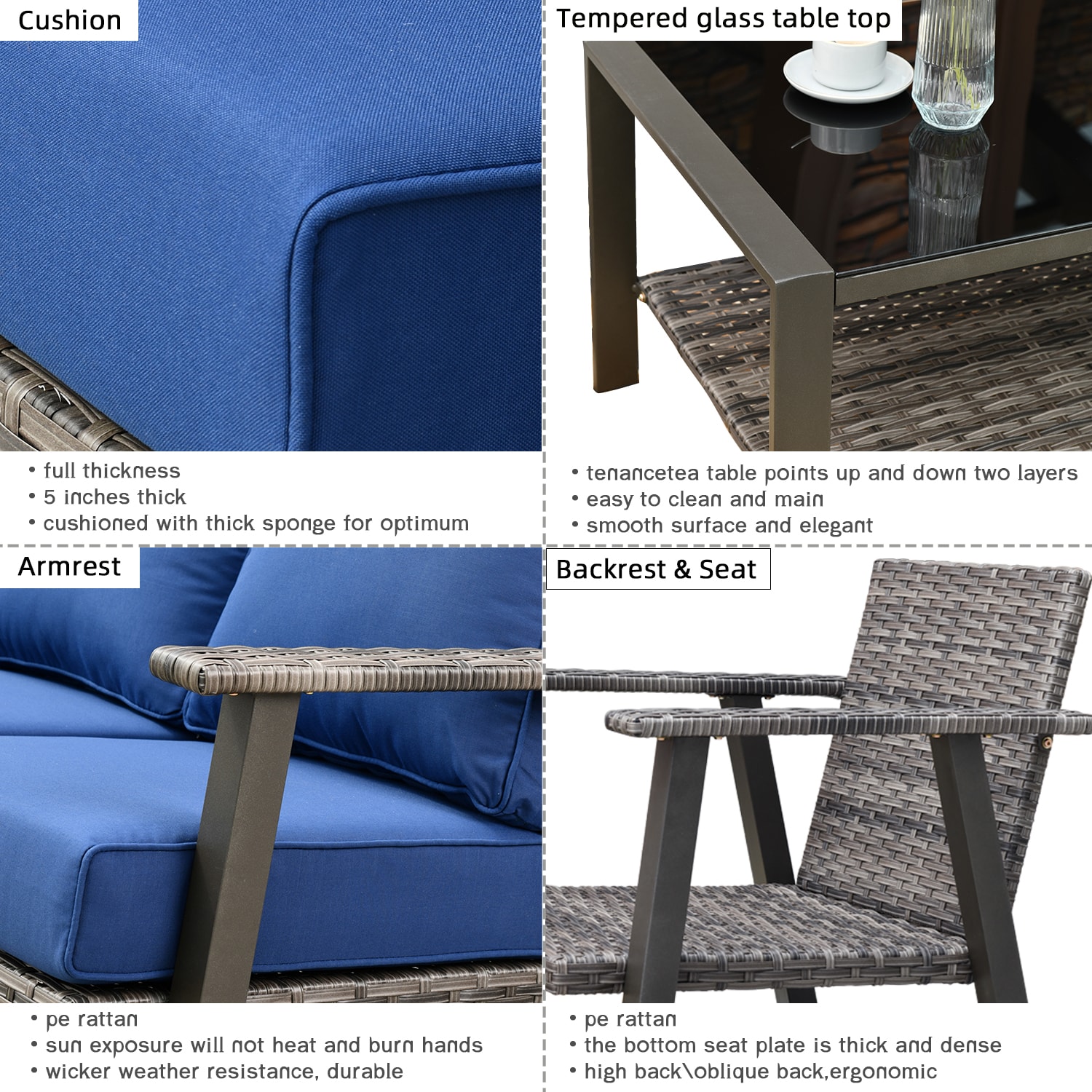 XIZZI XIHW7011 Patio-Conversation-Sets - View #4