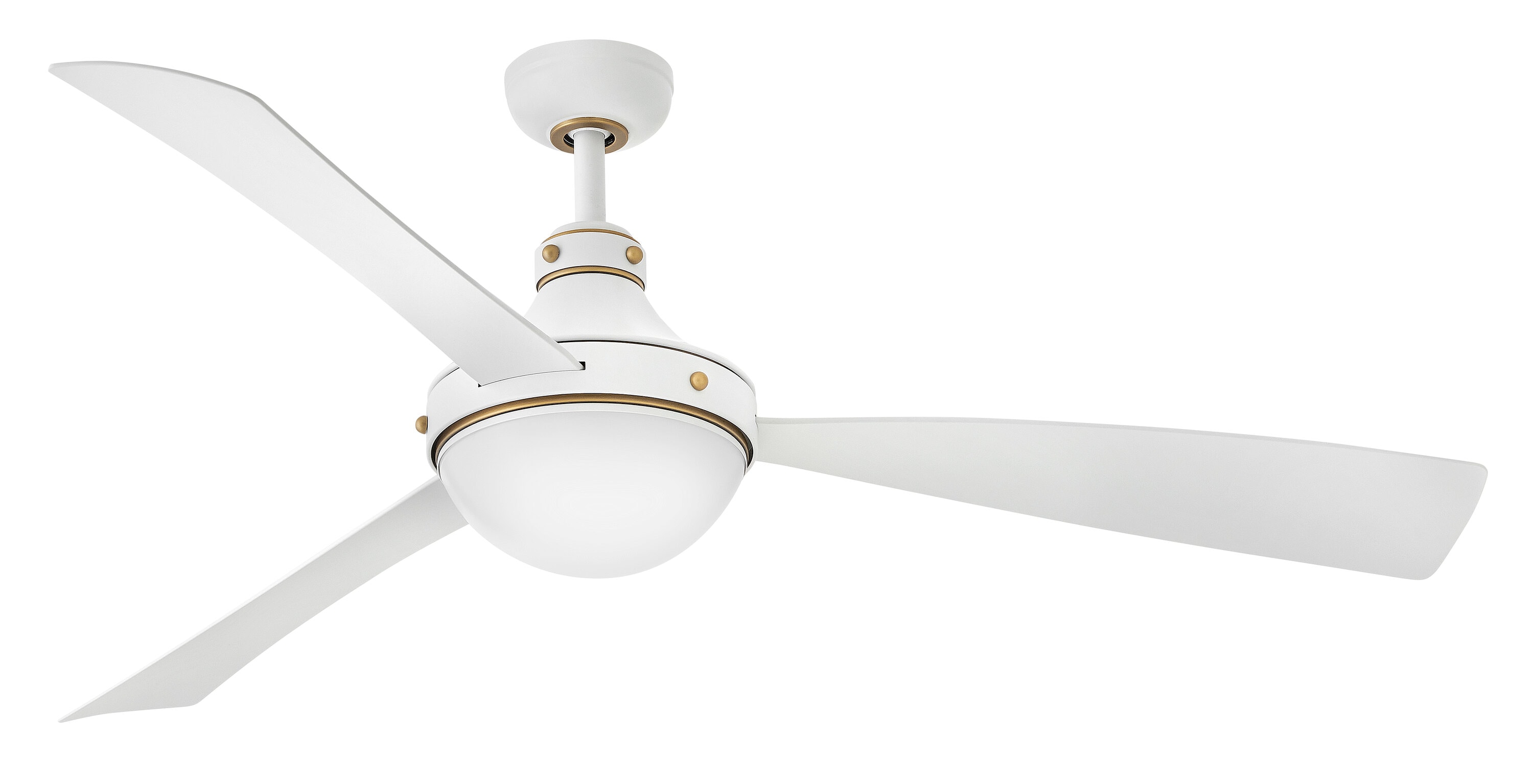 Hinkley 905962FMW-LWD Oliver 62-in Integrated LED Outdoor Smart Matte White with Matte White Blades Ceiling Fan With Light - Remote Included ( 3 -Blade )