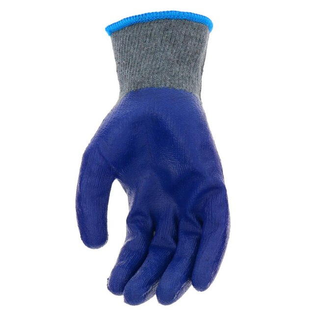 Project Source Large Blue Latex Dipped Poly/Cotton Gloves, (8-Pairs) at ...
