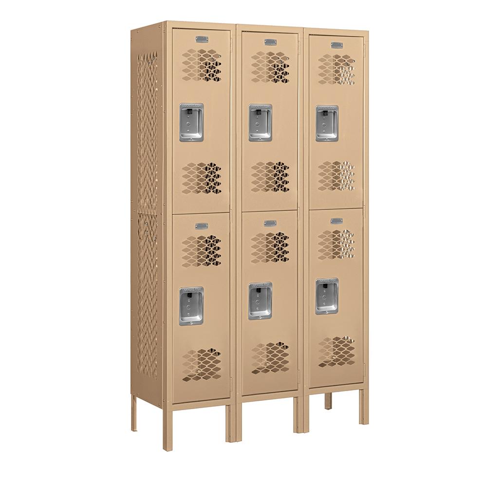 SALSBURY INDUSTRIES 72352TN-U 72000 Series 12" Wide Double Tier Vented Metal Locker 36-Inches W x 66-Inches H x 12-Inches D Steel Full Storage Lockers