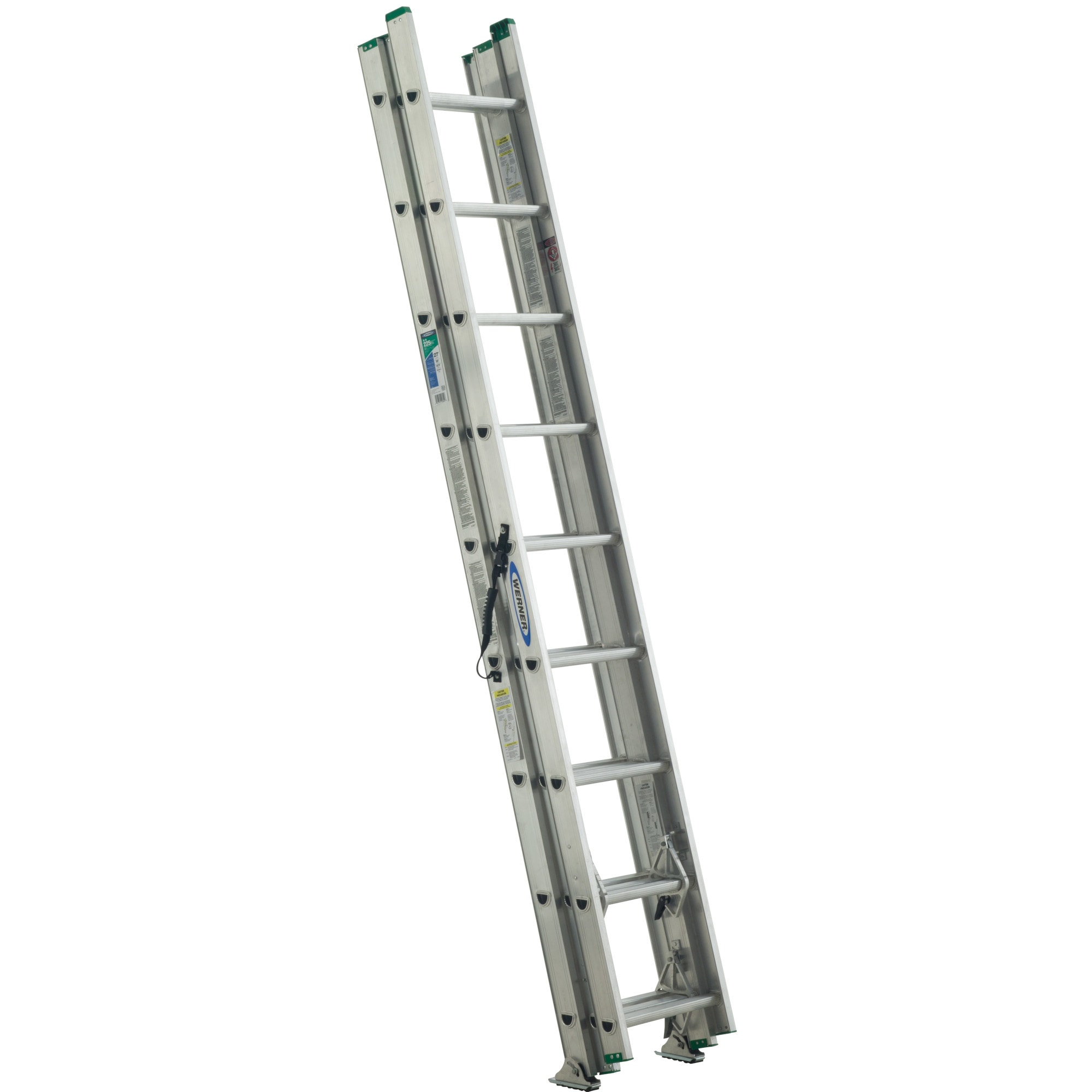 D1200-3 24-ft Aluminum Type 2-225-lb Load Capacity Extension Ladder | - Werner D1224-3