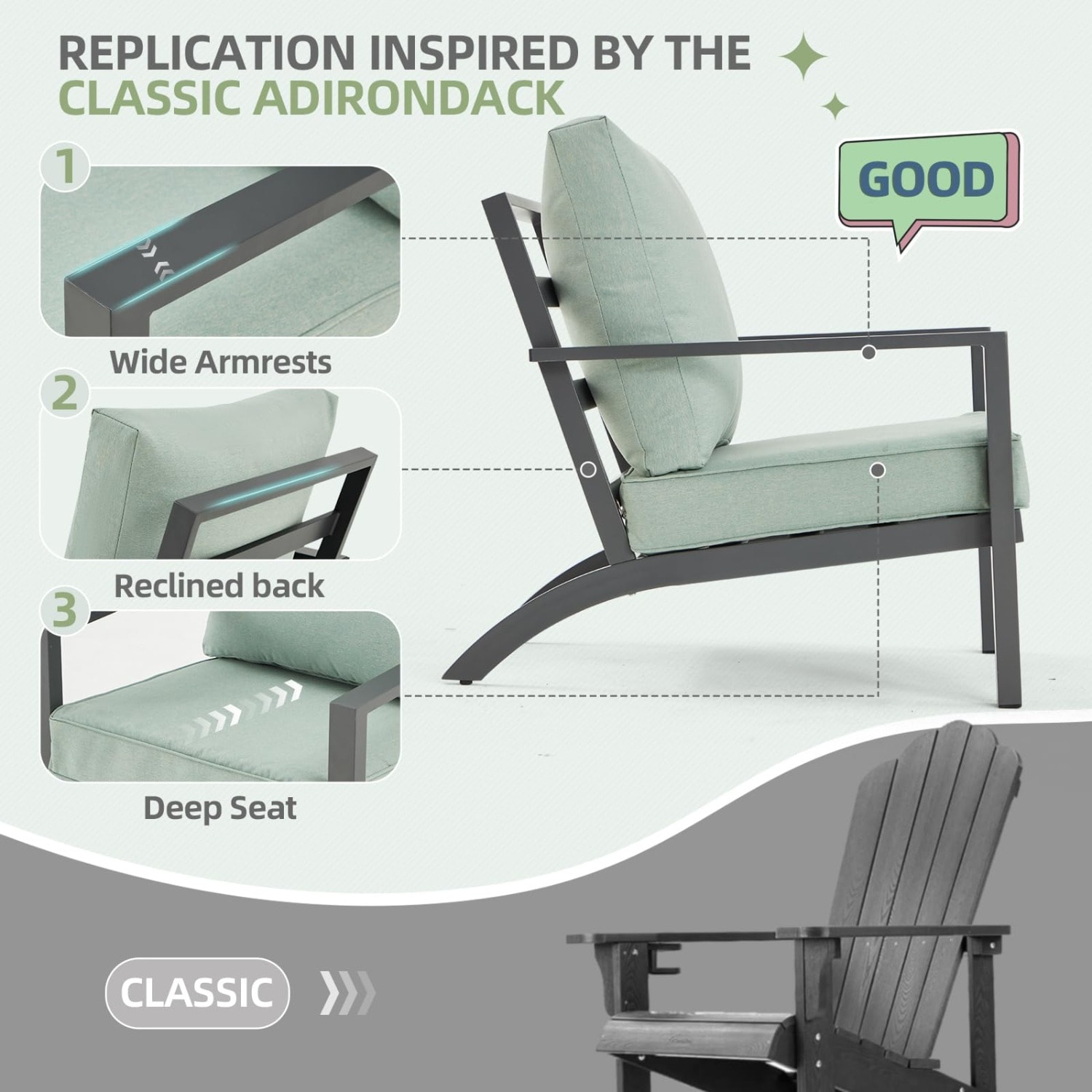 AECOJOY 16299GN-LS01 Patio-Sofas-Daybeds - View #3