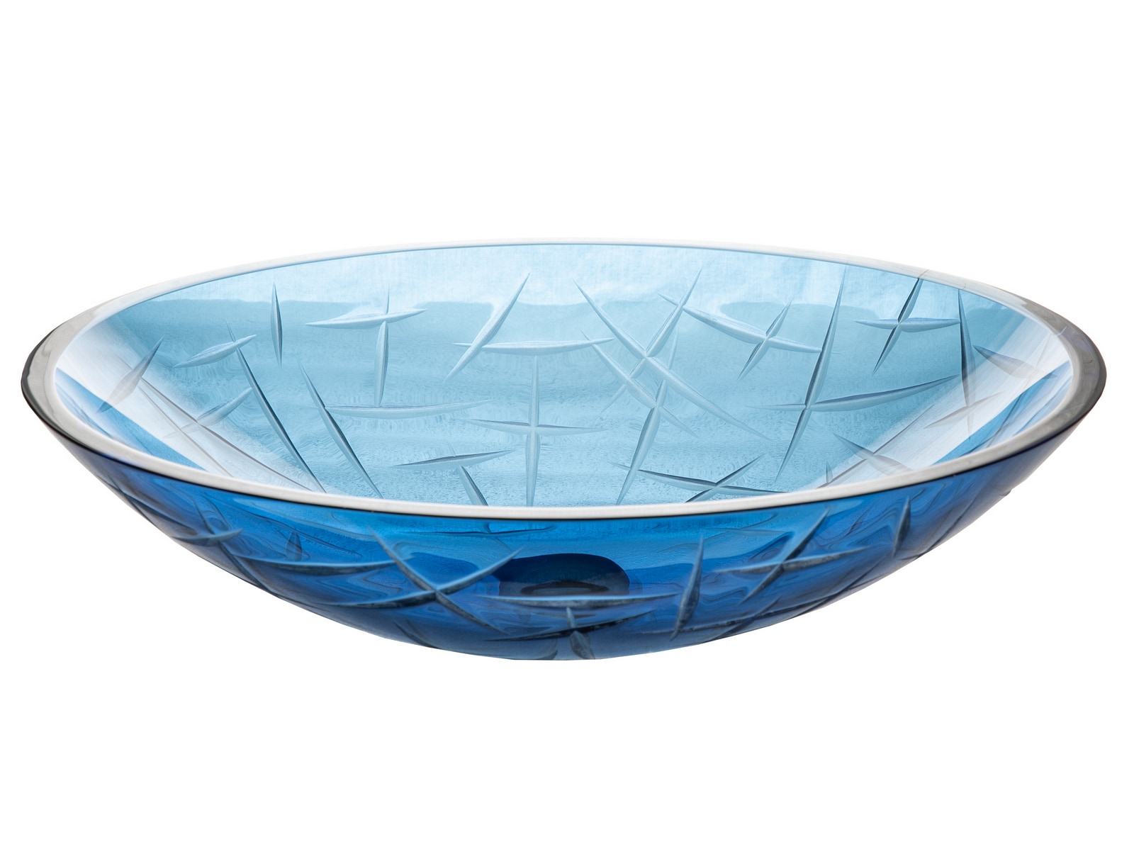 Eden Bath EBGS48 Glass Vessel Oval Modern Blue Bathroom Sink ( 19.75-Inches x 15-Inches )