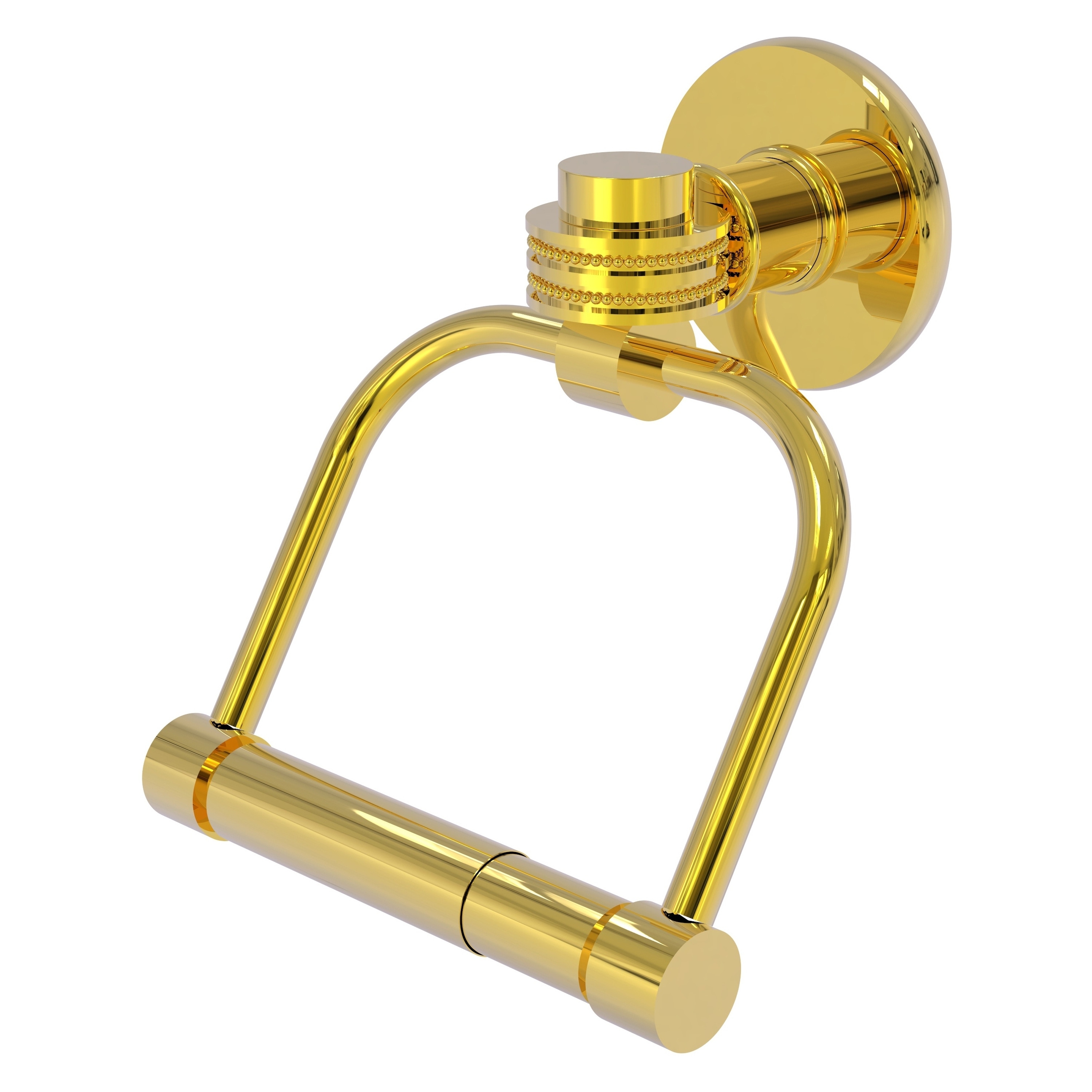 Allied Brass 2024D-PB Continental Polished Brass Wall mount Double post Toilet Paper Holder 1 -Rolls with Storage