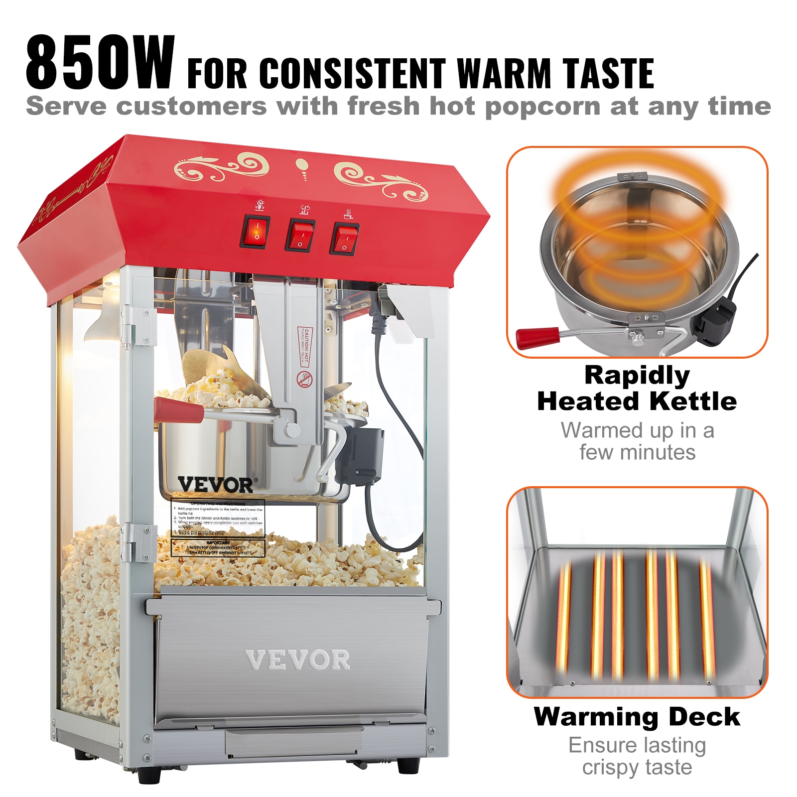 VEVOR TSBMHJ8OZ850WJWNRV1 Popcorn-Makers - View #5