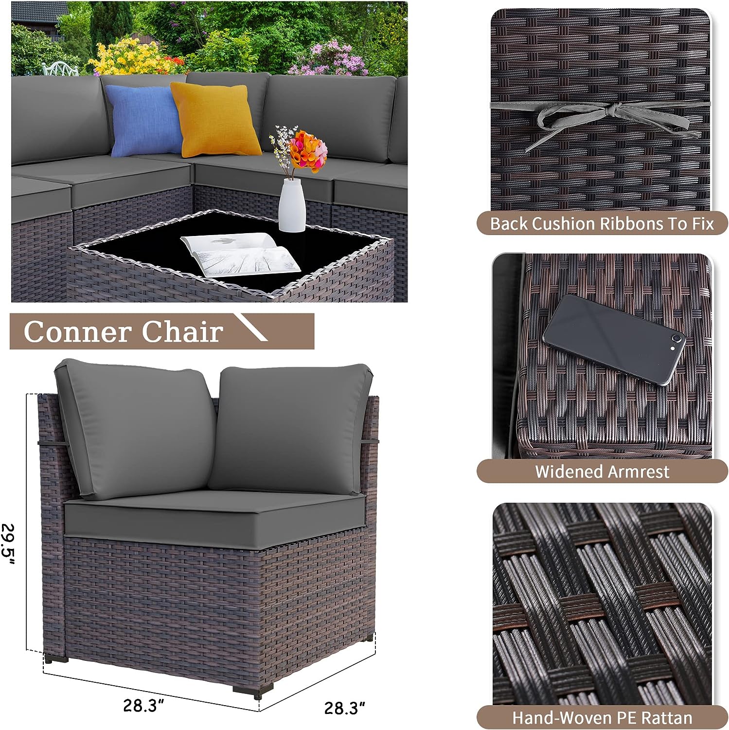 ALAULM LS-6+6-GREY Patio-Conversation-Sets - View #4